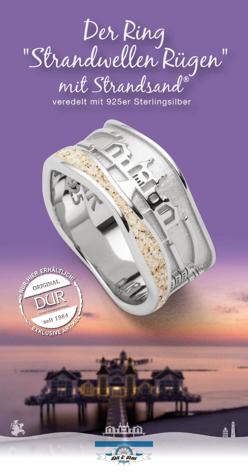 DUR Fingerring DUR Schmuck: Ring "Strandwellen - Rügen" Der Rügenring mit S günstig online kaufen