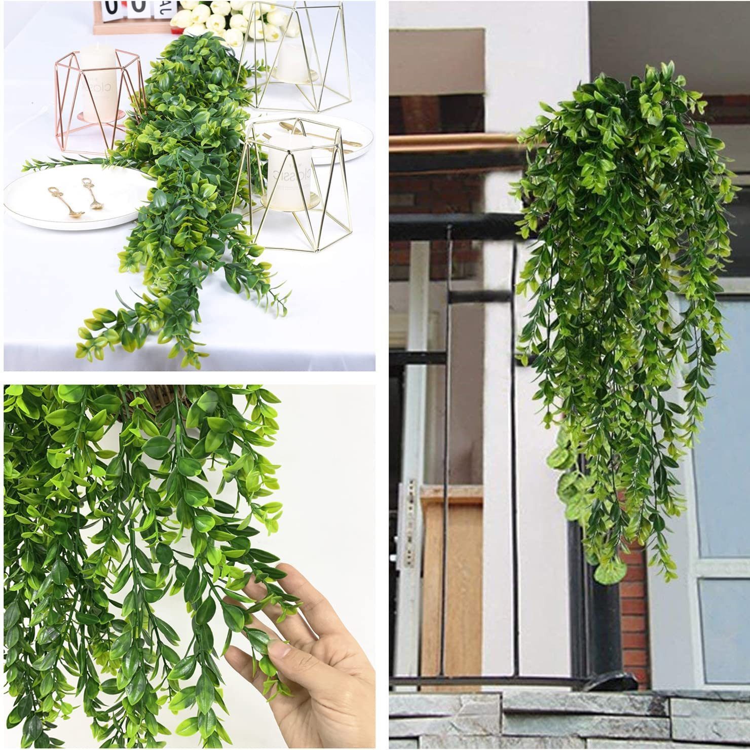 Kunstranke Kunstranke 2 Stück Hängepflanze Künstlich, Kunstpflanze für den Herbst, Diwzbyn, Hängend Künstliche Pflanzen Plastikpflanzen für Wand Balkon – Bild 4 von 5