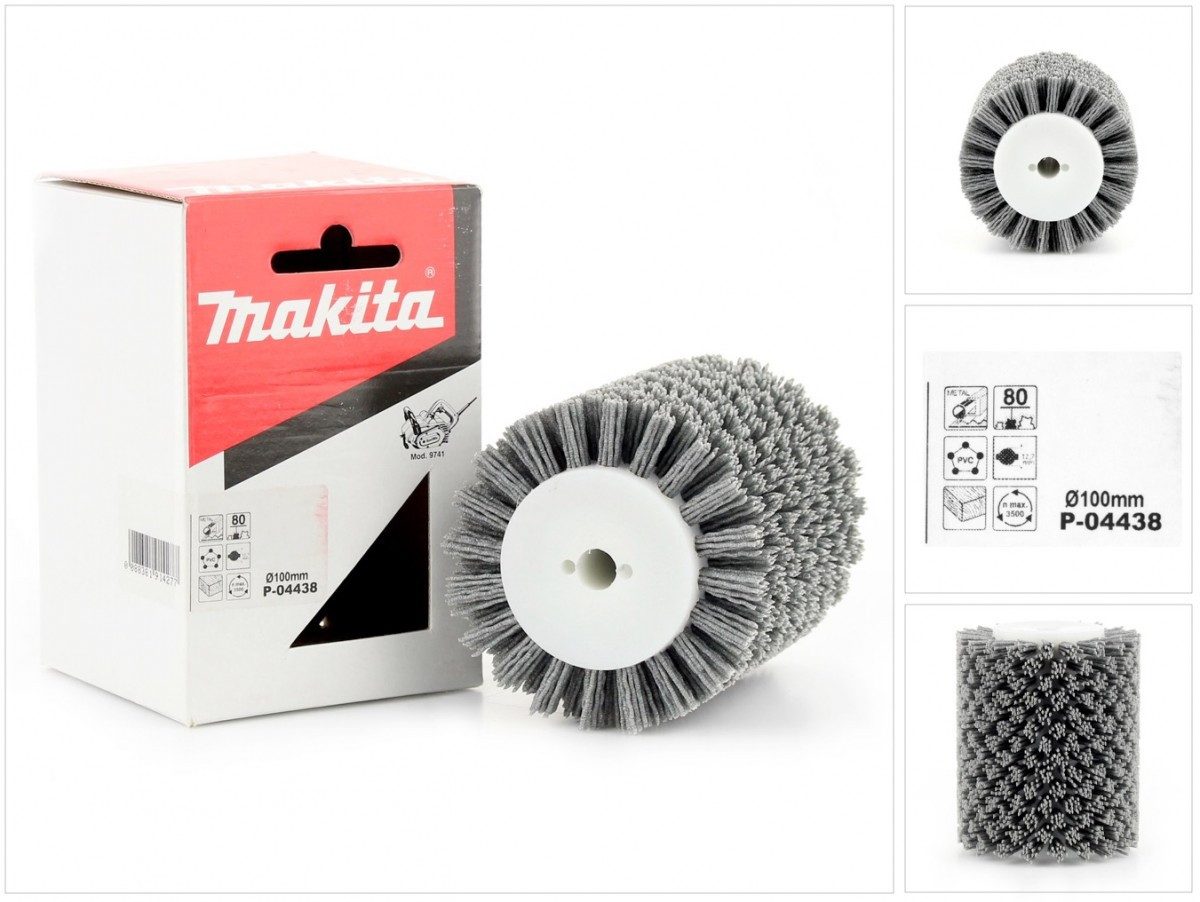 Makita Maschinen-Rundbürste P-04438 Schleif Nylon Bürste K80 100 mm - kompatibel mit Makita 9741