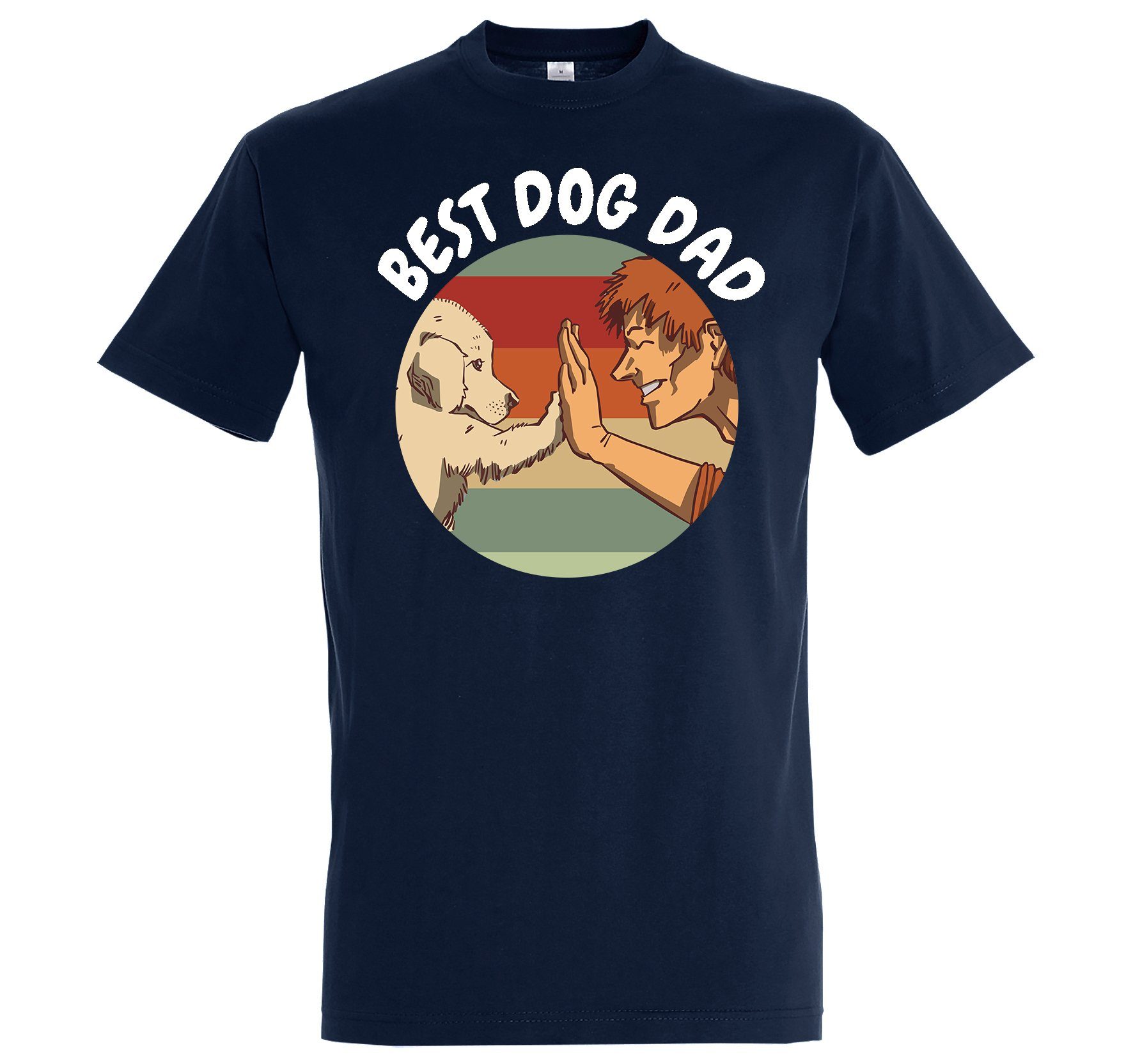 Youth Designz T-Shirt Best Dog Dad Herren Shirt mit lustigem Hunde Frontprint Navyblau