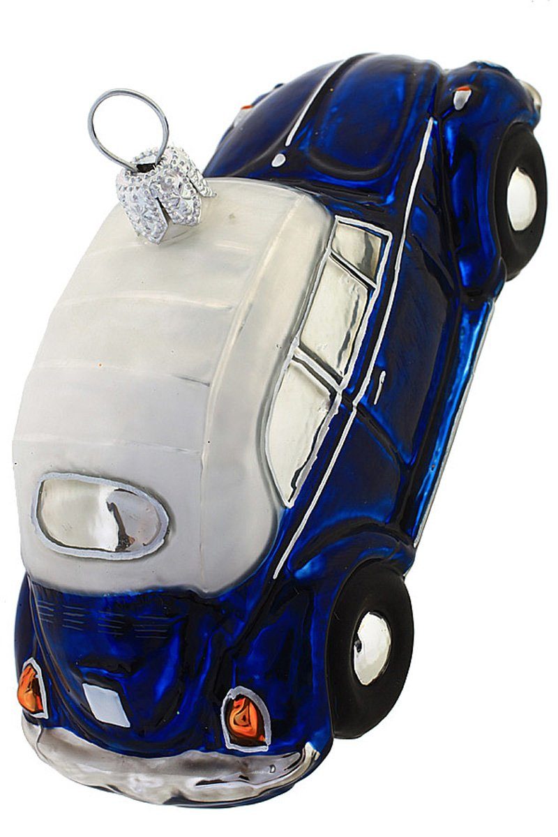 weiß, handdekoriert Käfer Weihnachtskontor mundgeblasen Christbaumschmuck blau - VW - Hamburger Cabrio Dekohänger