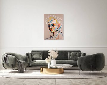 KUNSTLOFT Gemälde Moderne Boheme 75x100 cm, Leinwandbild 100% HANDGEMALT Wandbild Wohnzimmer