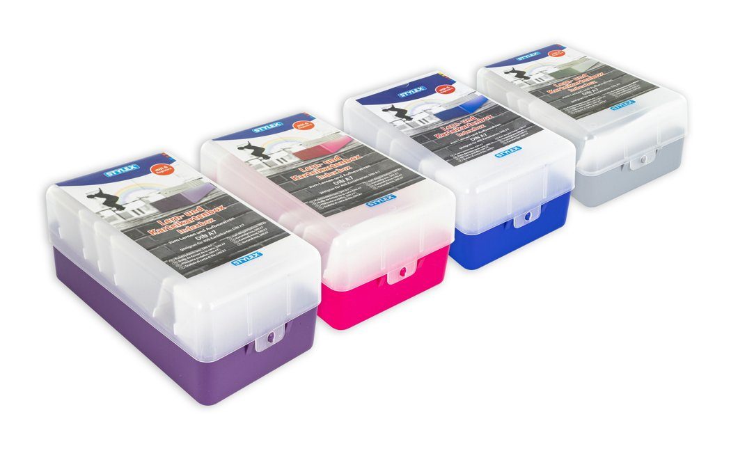 Stylex Schreibwaren Karteikasten 6x Lernbox / Karteikasten / A7 / farbig sortiert