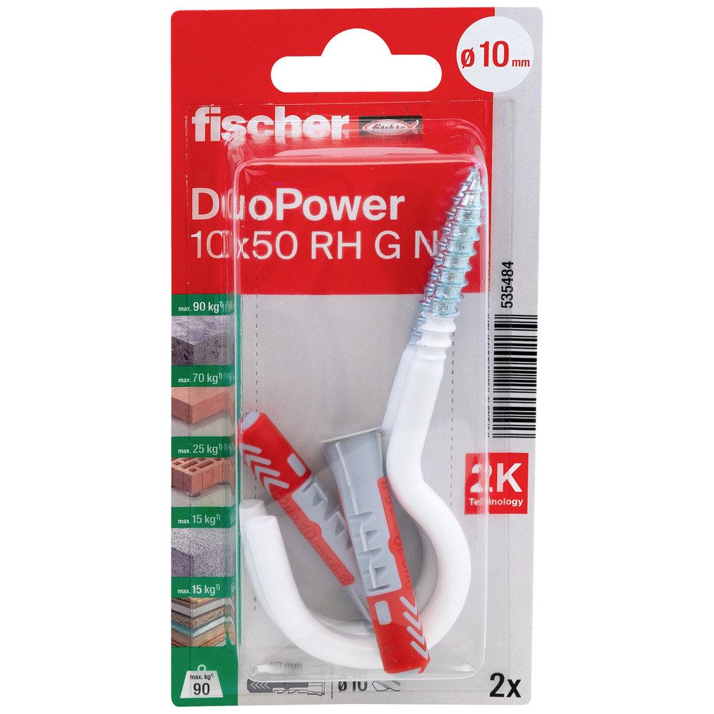 Thumbnail - Fischer Dübel-Set Fischer 535484 DuoPower 10 x 50 RH G N K NV Dübelset 50 mm 10 mm 1 Set
