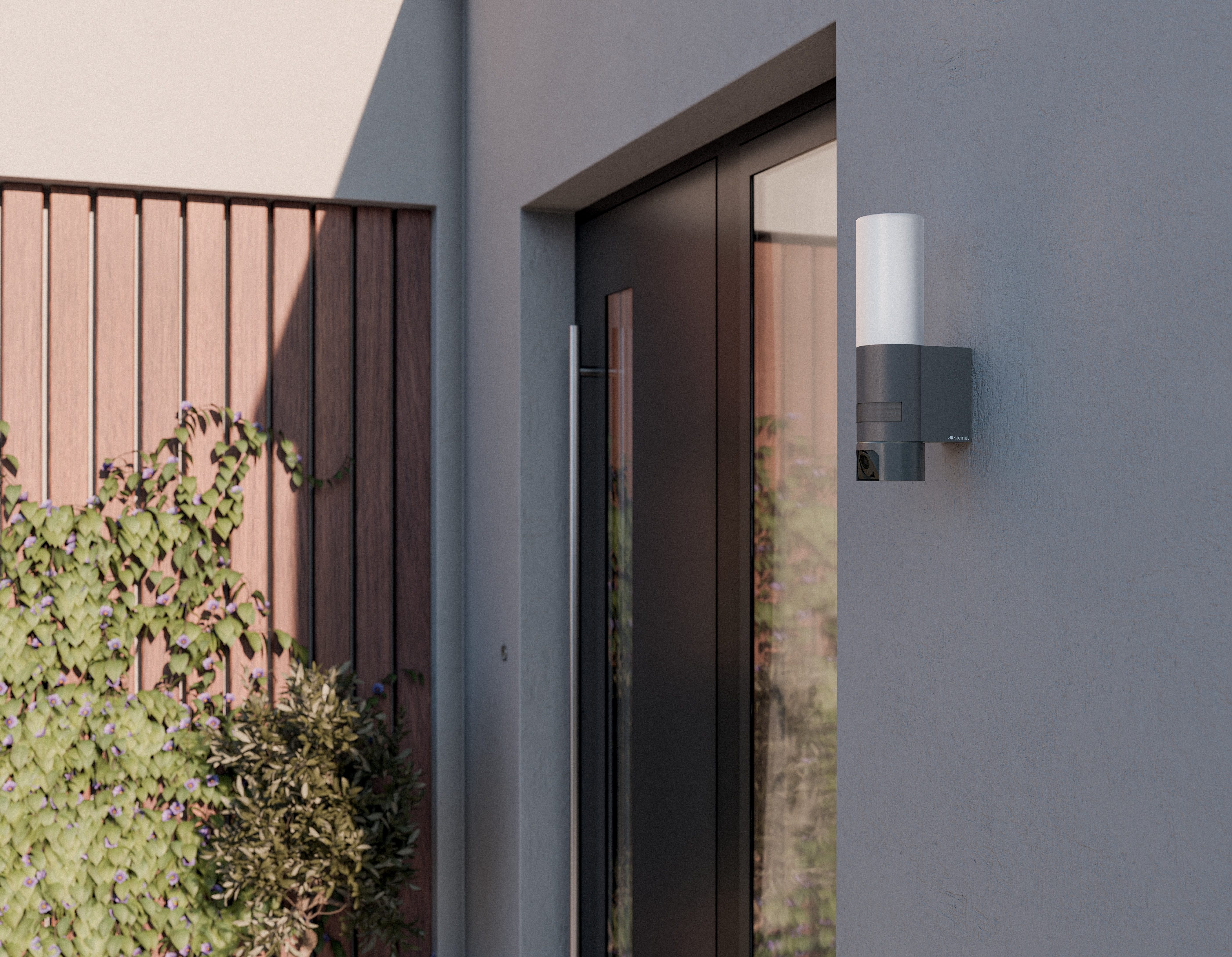 steinel Außen-Wandleuchte L 625 CAM SC, LED fest integriert, Warmweiß, 4 in 1 - Außenleuchte, Kamera, Bewegungssensor, Gegensprechanlage