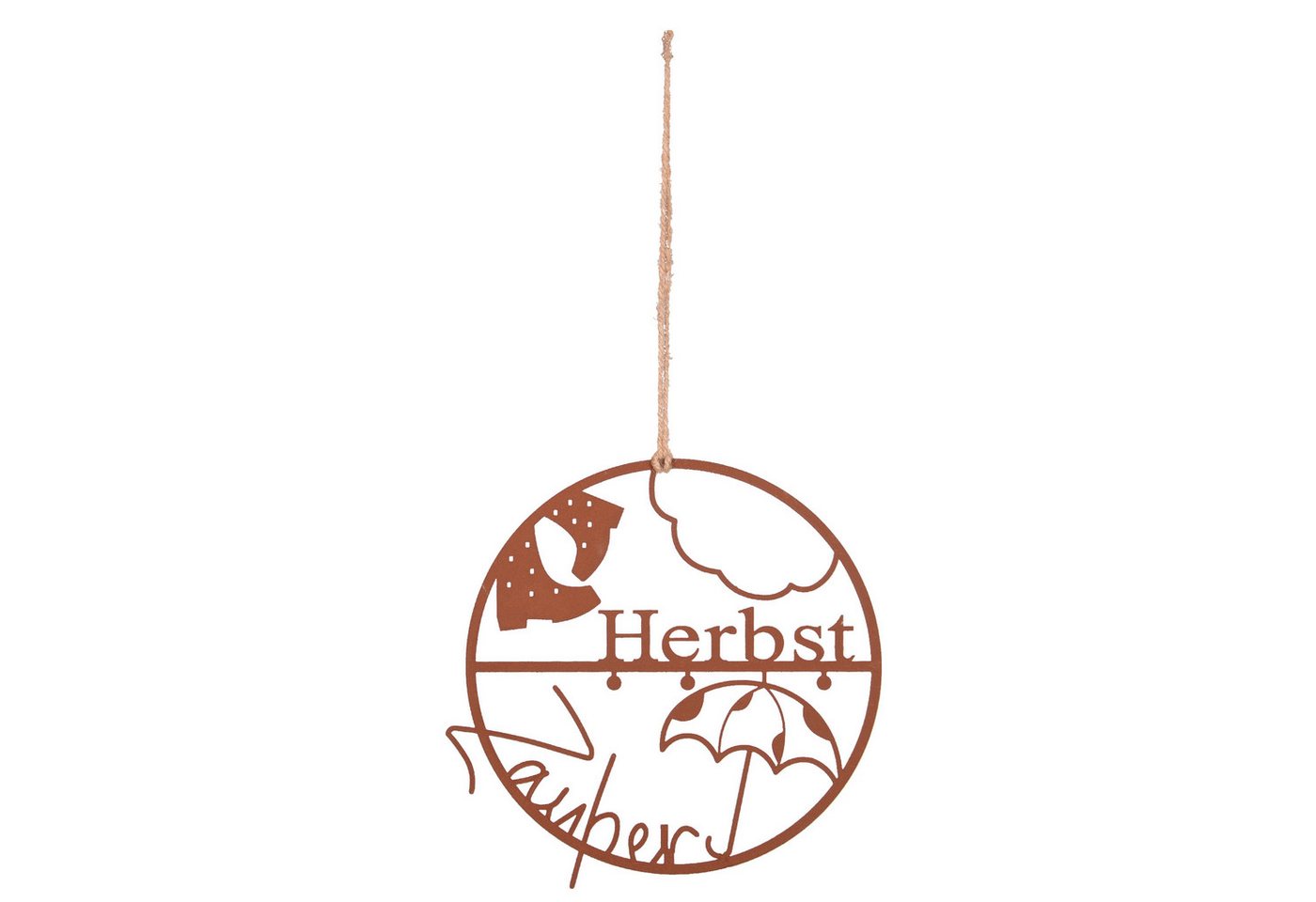 UNUS HOME Wanddekoobjekt Dekohänger Herbst Zauber runder Dekoring (ca. 25 cm, rost), Metall-Aufhänger Herbstzauber, Fensterbild, Deko zum Aufhängen