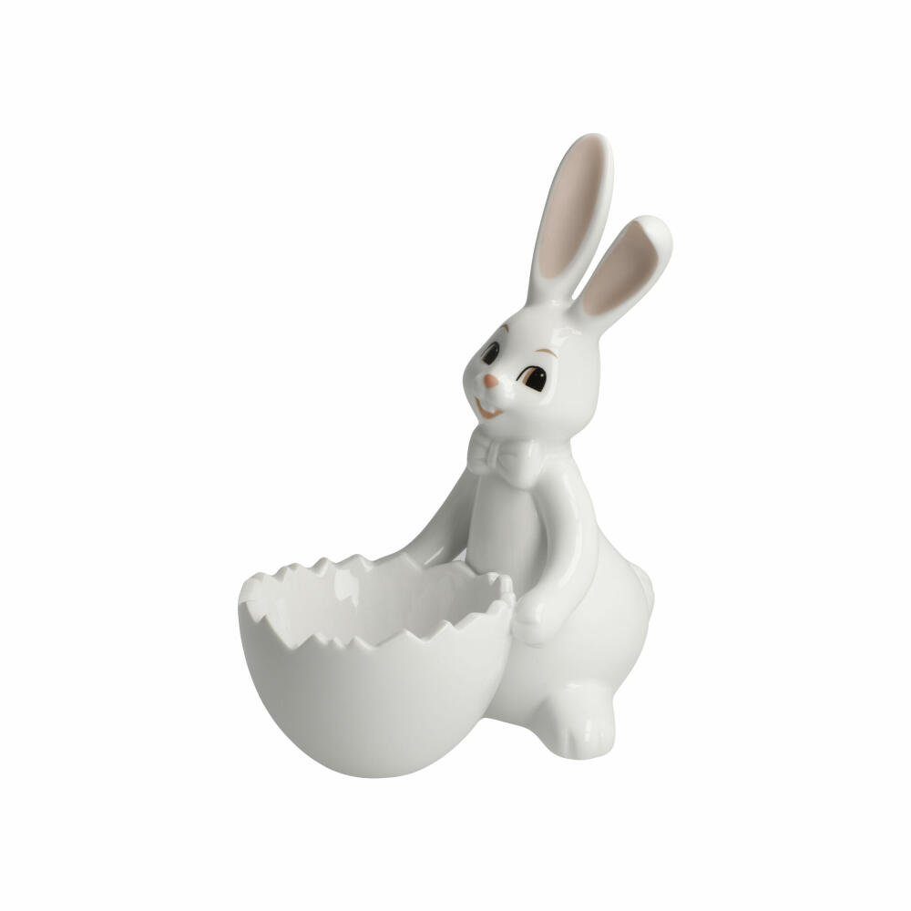 Goebel Osterfigur Hase mit Schale Snow White - Sweet Boy