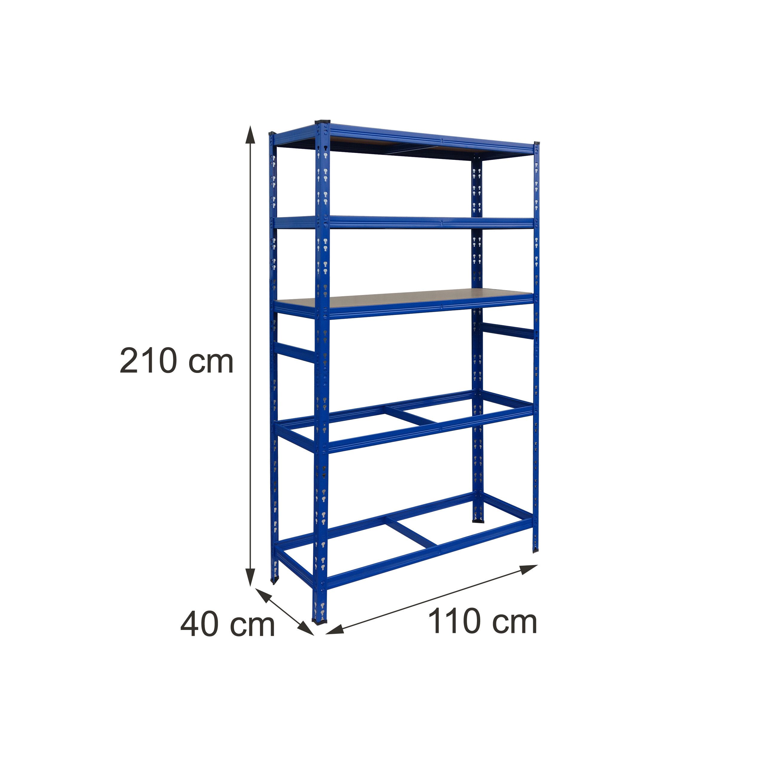 relaxdays Schwerlastregal Reifenregal mit 3 Ablagen, 1-tlg., blau, 8 Reifen – Bild 4 von 5