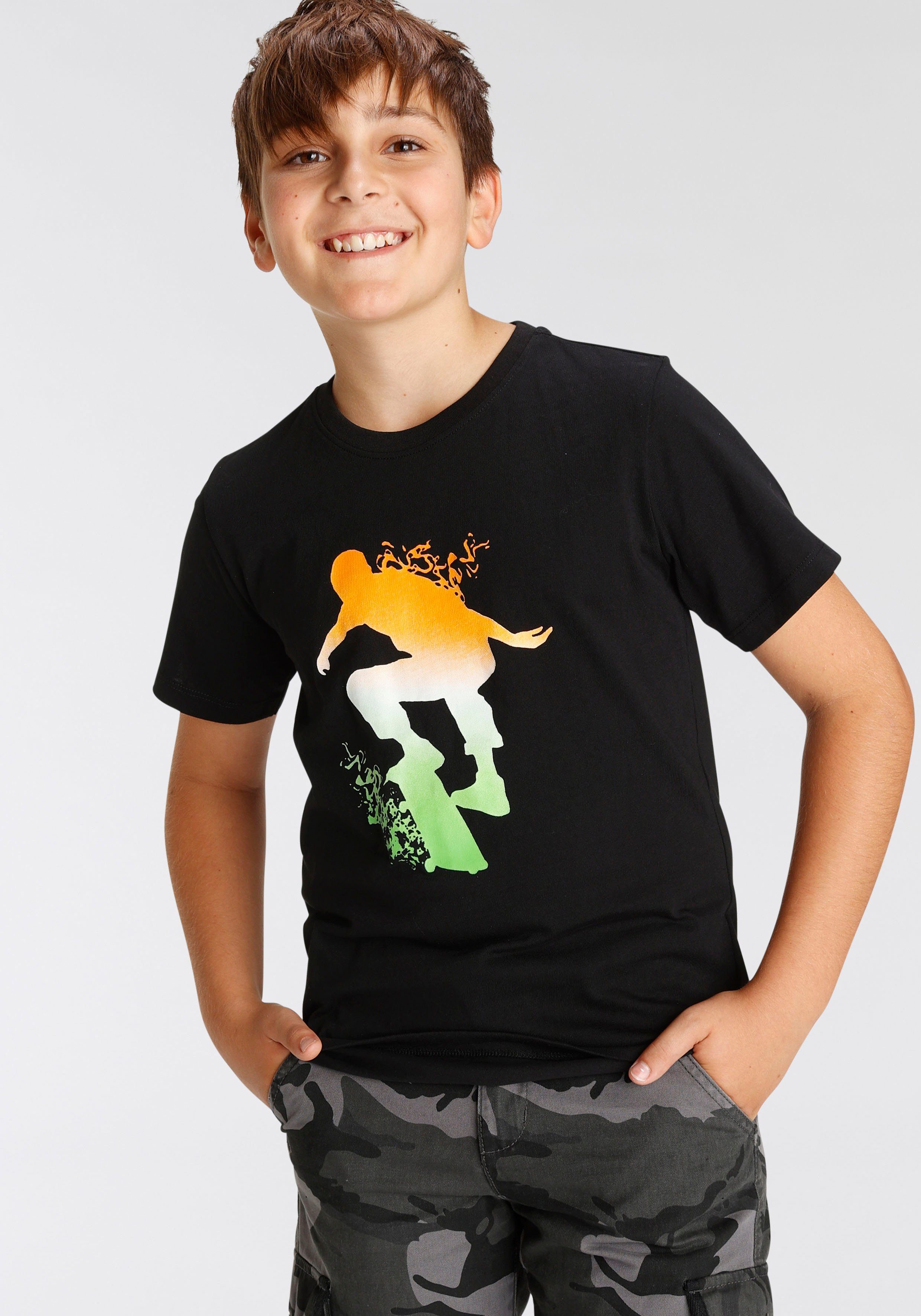 KIDSWORLD T-Shirt Skating Kurzarm, Basic-Passform, bedruckt, Rundhalsausschnitt