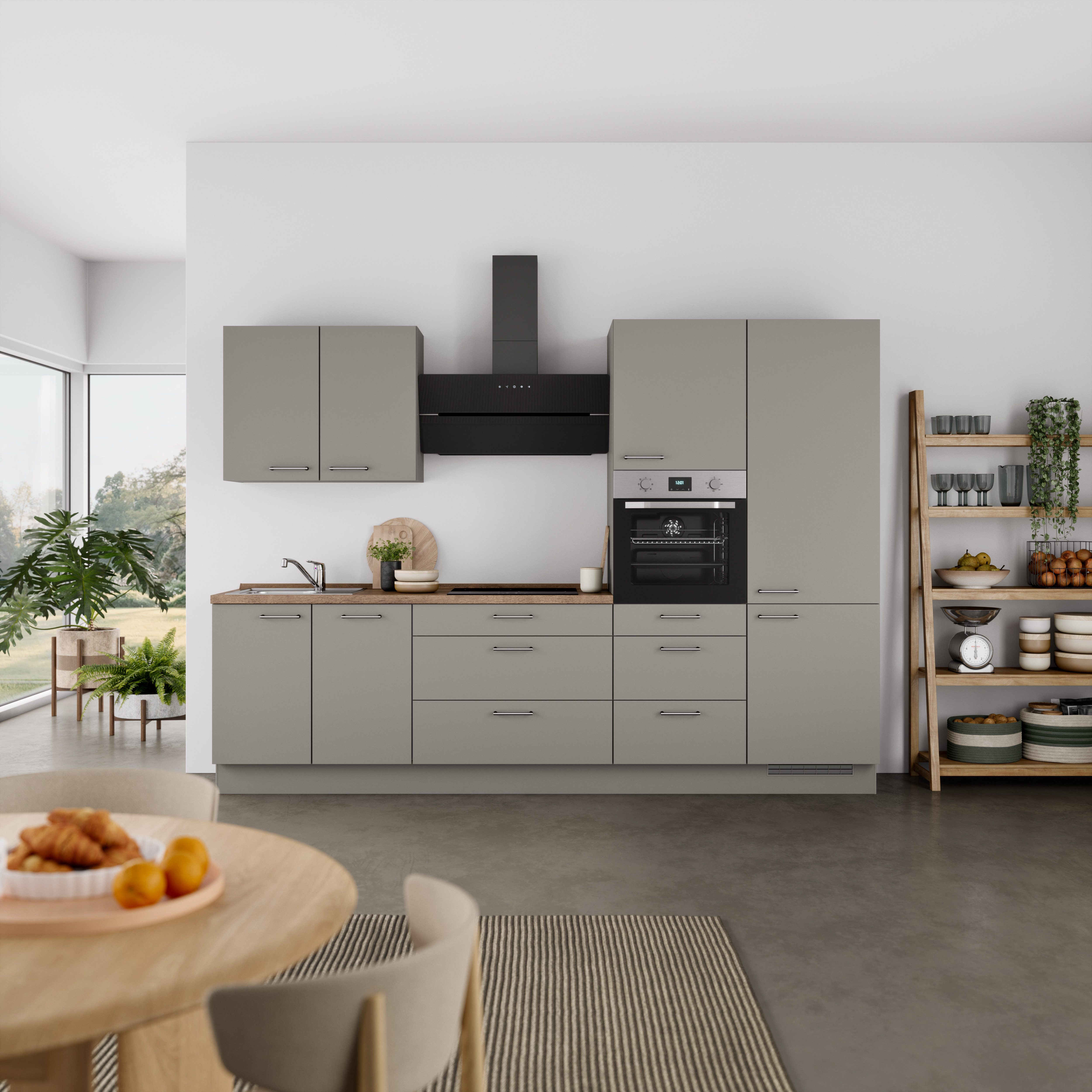 nobilia® Küchenzeile "Laser II", NEU: individuell anpassbar mit gratis Profi-Beratung, vormontiert, 180 cm breit, optional mit verschiedenen E‑Geräte-Sets