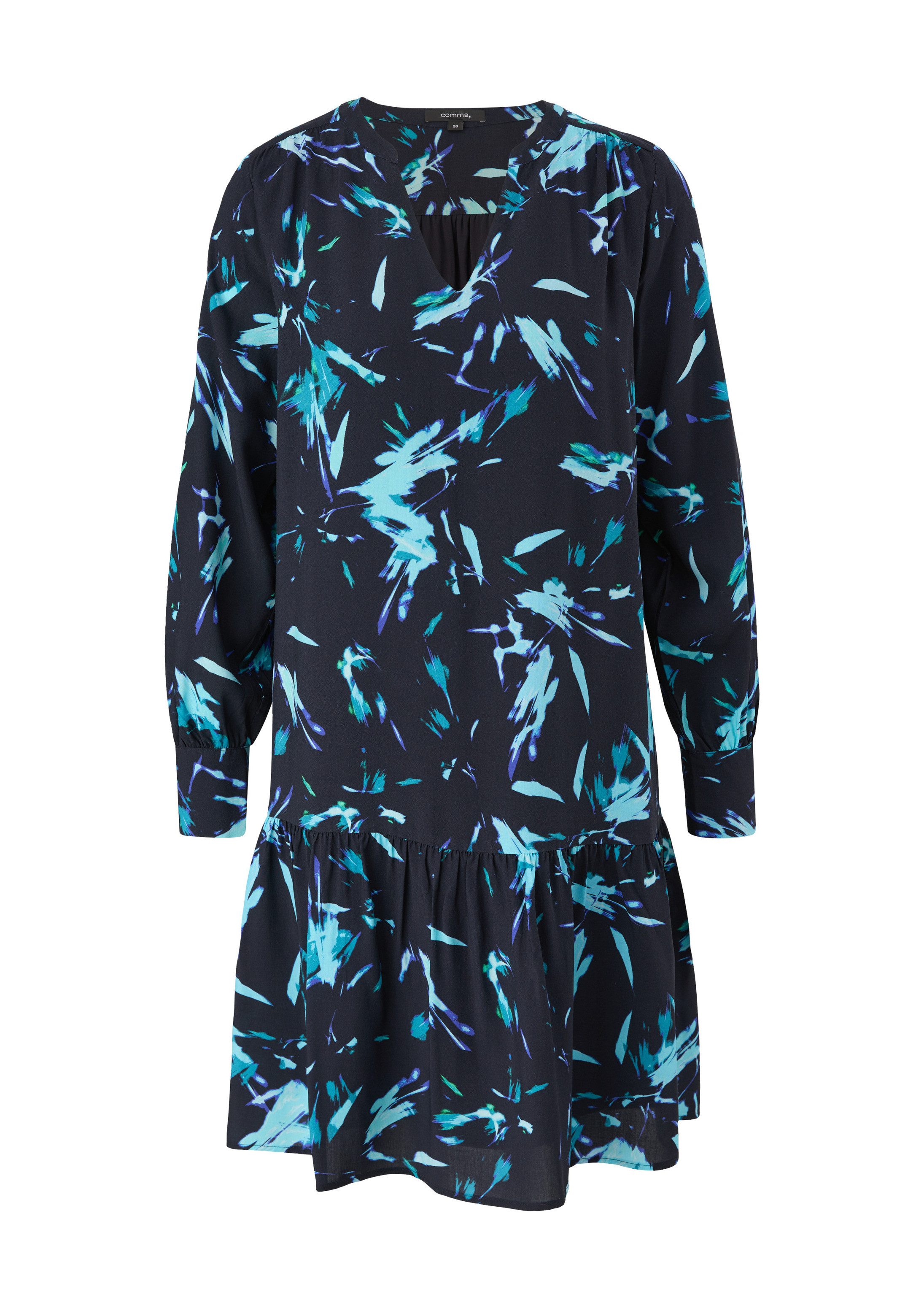 comma Minikleid Kleid Kleid mit Allover-Print