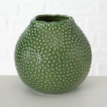 BOLTZE Dekovase Deko Vasen 3er Set Grün und Weiß aus Keramik Tischdekoration