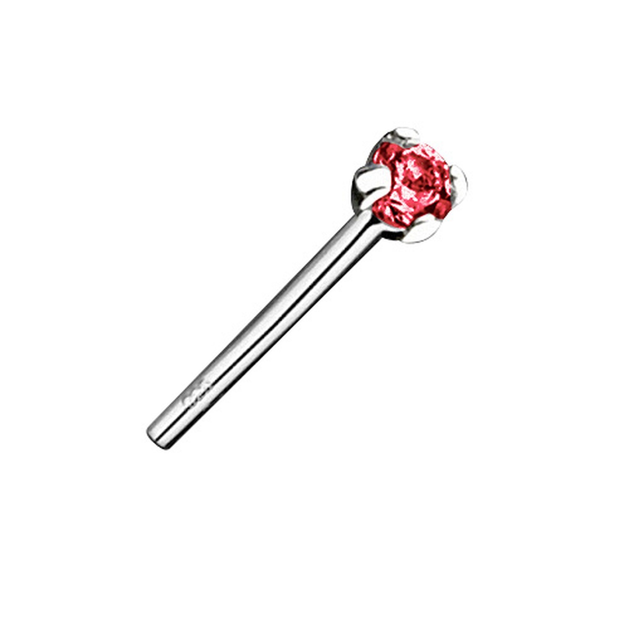 Taffstyle Nasenpiercing Piercing Nase Ohr Lippe Intim 925 Silber Kristall, Piercing Barbell Nasenpiercing Nasenstecker Tragus Helix Ohrpiercing Rot