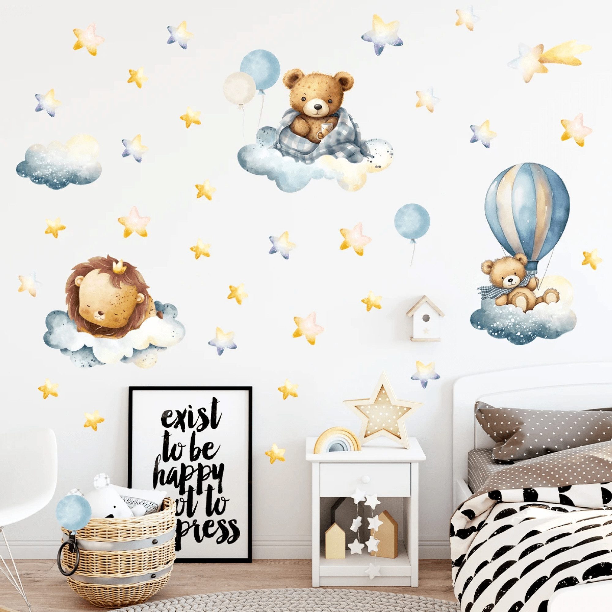Montegoni Wandtattoo Kinder Wandsticker (Wandsticker mit Luftballon Löwe Bä günstig online kaufen