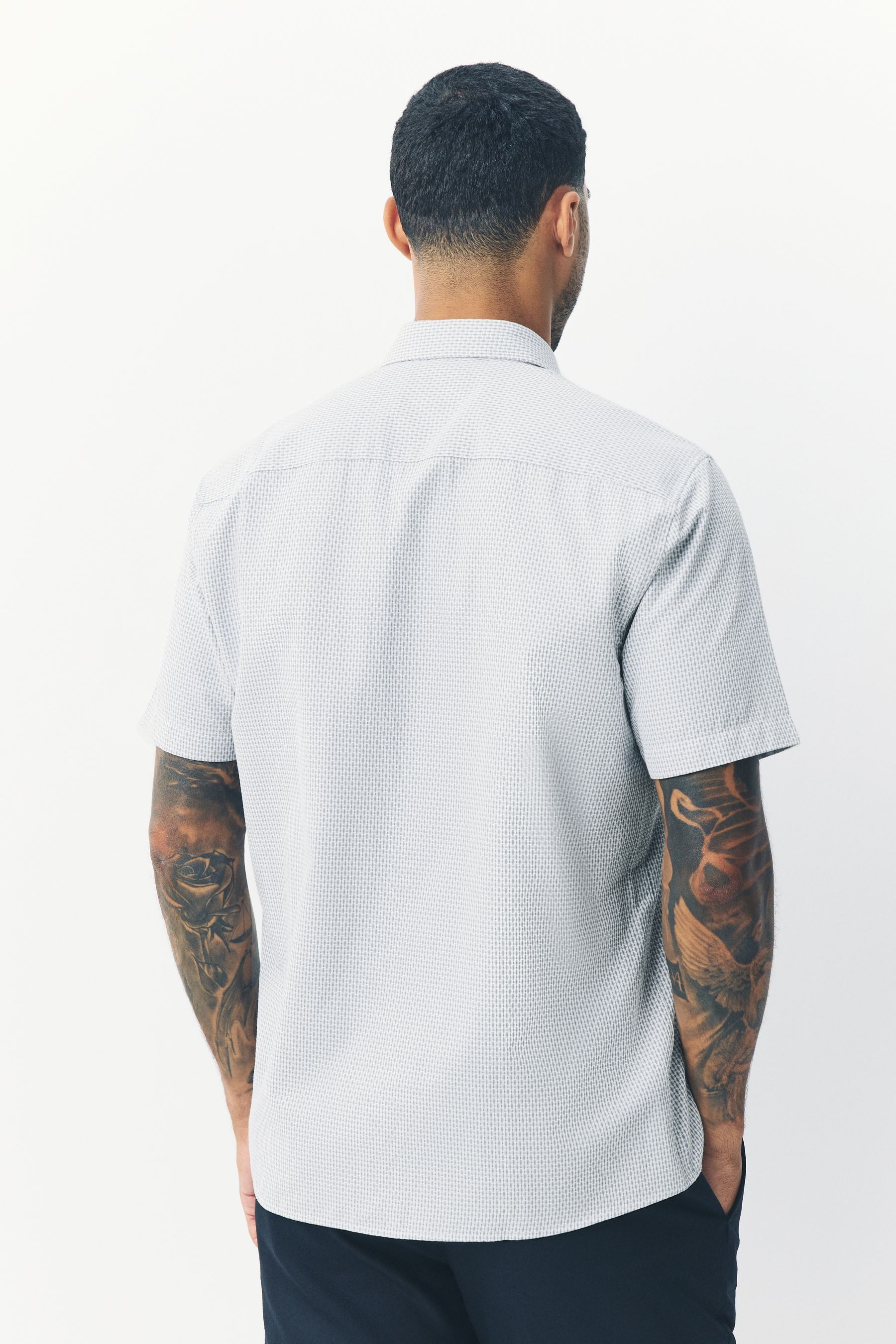Next Kurzarmhemd Kurzärmliges Hemd mit Struktur, Regular Fit (1-tlg) günstig online kaufen