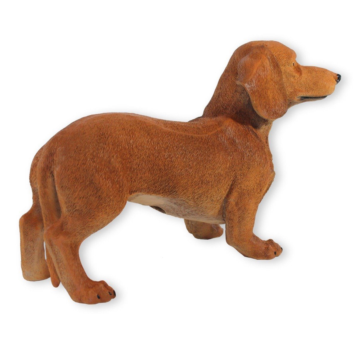 Darstellung realistische Hund Hunde Dackel Tierfigur, stehend Gisbert Figur colourliving handbemalt, Tierfigur
