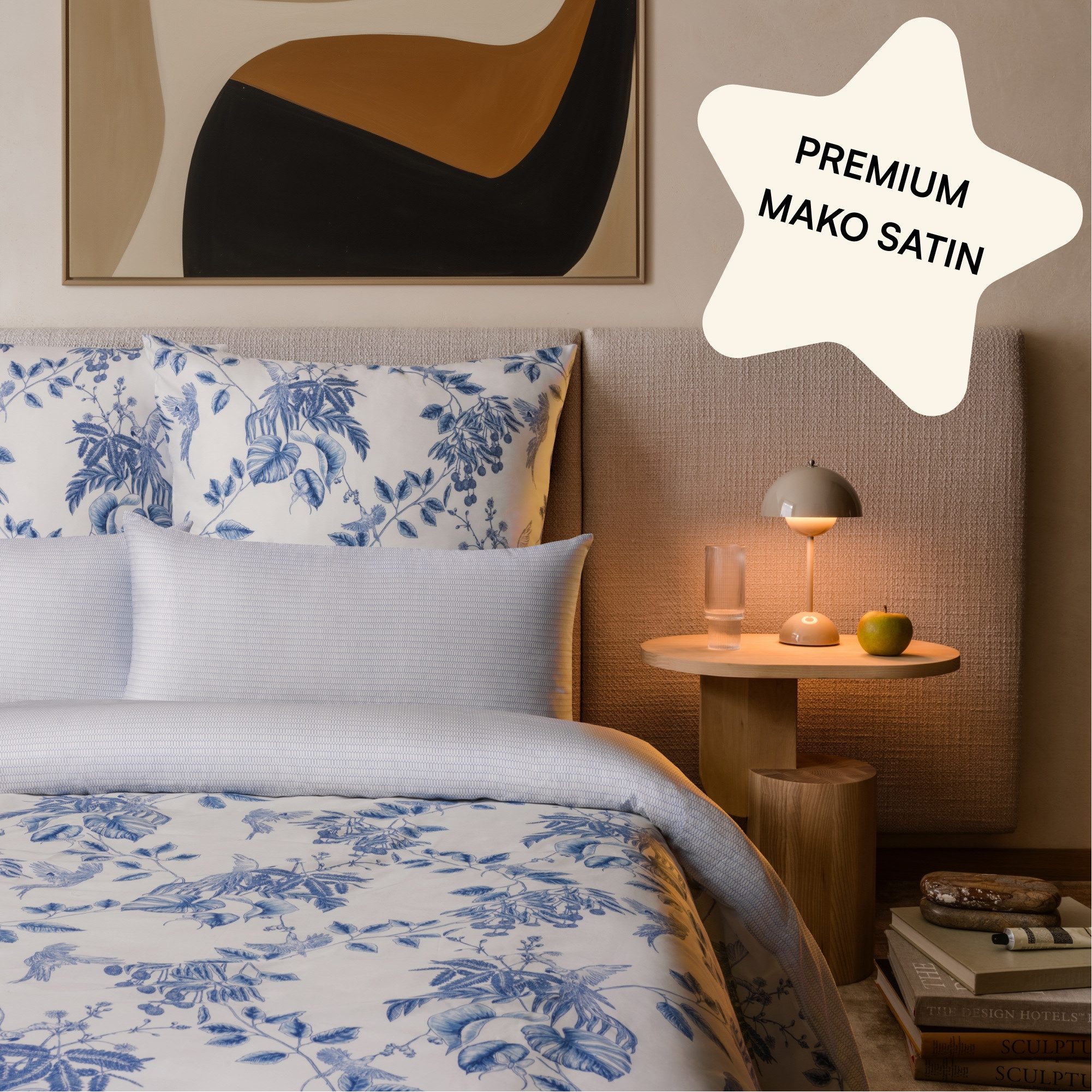 Amqua Bettwäsche Mako Satin, Premium Bettwäsche-Set aus 100% langstapliger Baumwolle, Oeko-Tex zertifiziert, weich & atmungsaktiv, mit Reißverschluss