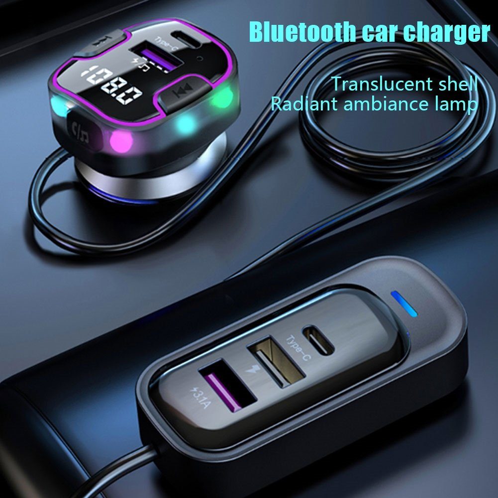 Hikeren Bluetooth 5.3 FM-Sender,Bluetooth-Adapter,Auto Adapter,Dual 18W 3.0  Batterie-Ladegerät (1-tlg)