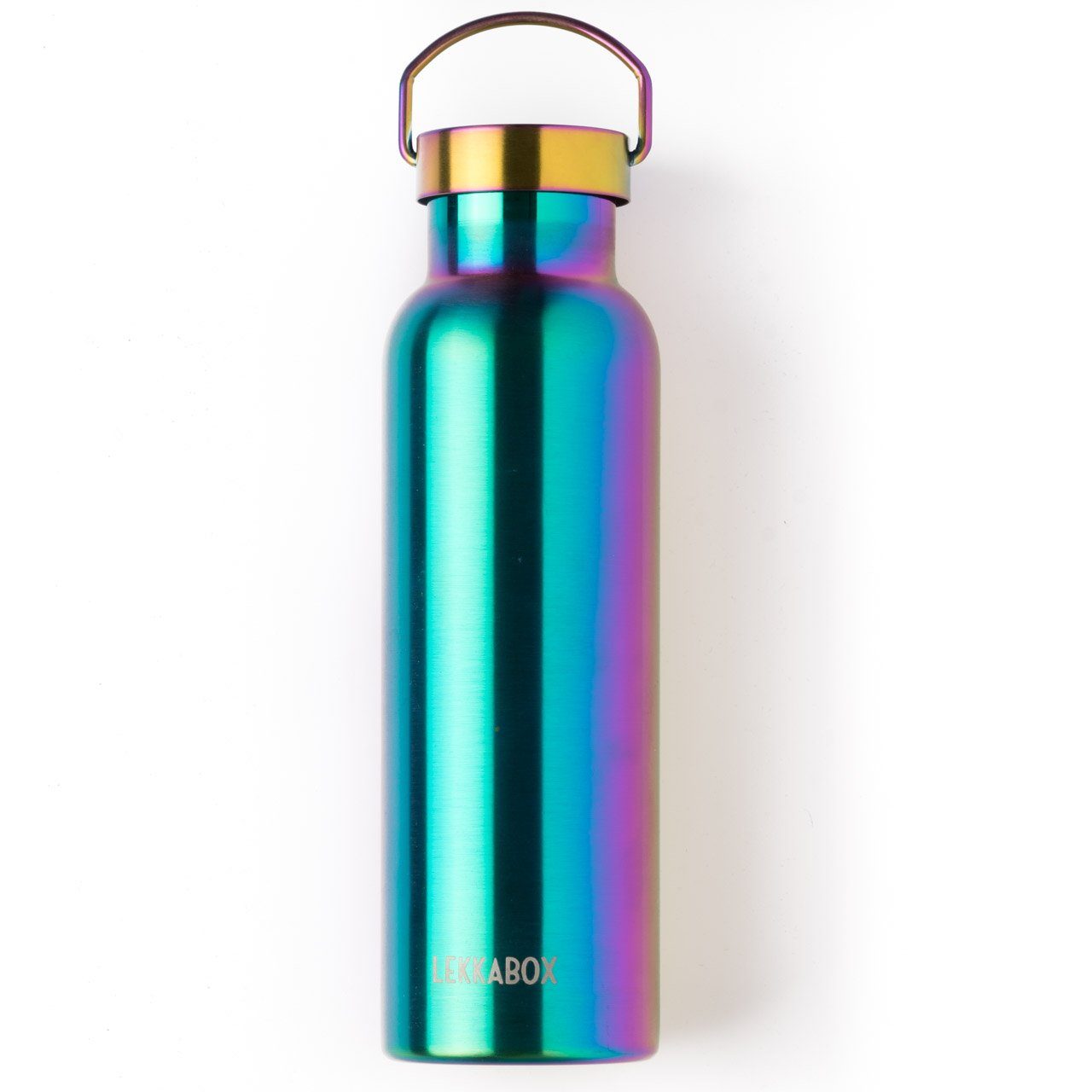 LEKKABOX Trinkflasche Edelstahl Trinkflasche, 600ml - Kinder Wasserflasche, auslaufsicher, Deckelunterseite aus Edelstahl und isoliert. Jedes Stück ein Unikat!