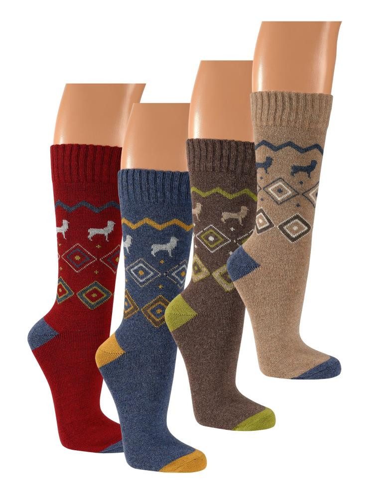 FussFreunde Norwegersocken 2 Paar Hygge-Socken mit Alpakawolle glatt-gestri günstig online kaufen