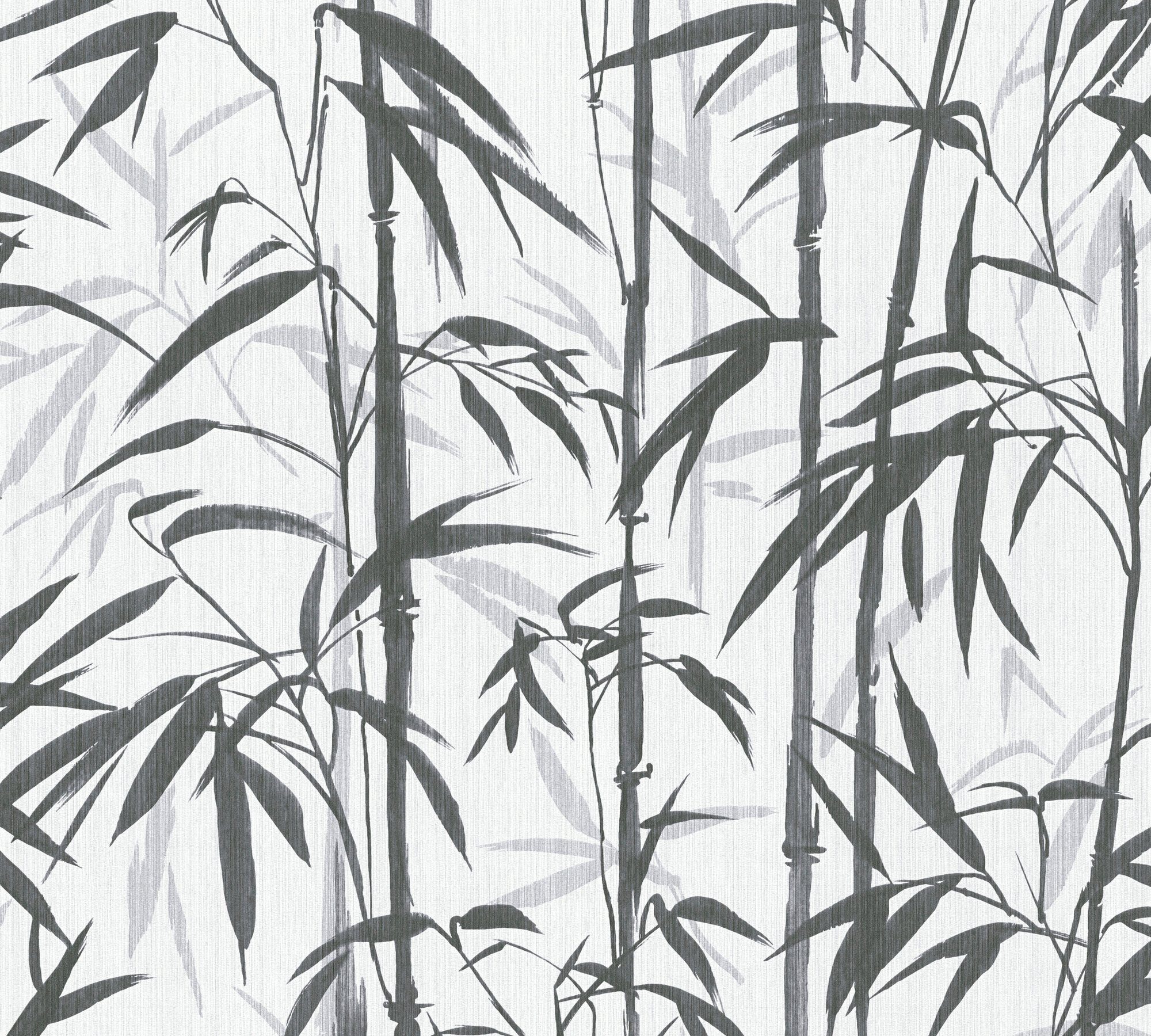 LIVING MICHALSKY Bambus is METROPOLIS Bamboo, good, Designertapete Change Bold floral, weiß/grau/schwarz Tapete tropisch, BY botanisch, Vliestapete