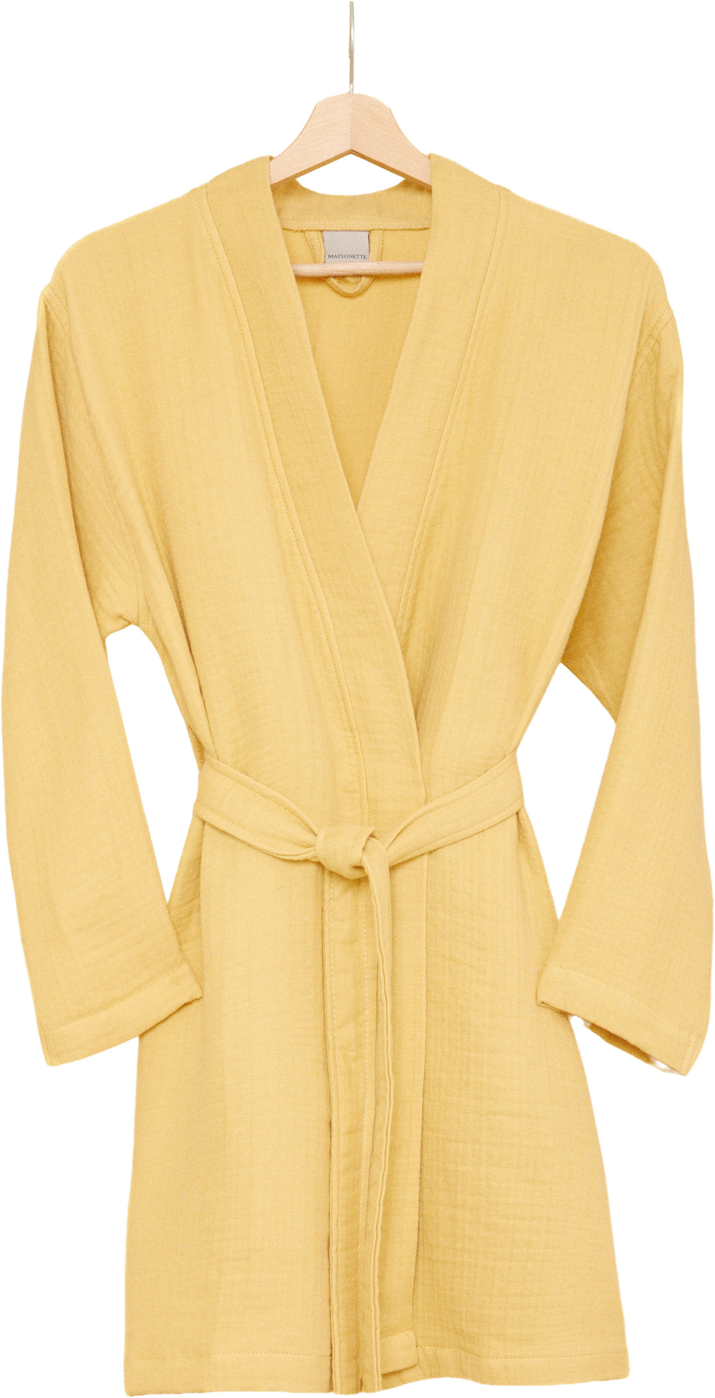 Egeria Morgenmantel Harmony Kimono, Baumwolle, Kimono-Kragen, Gürtel, Mussselinstoff