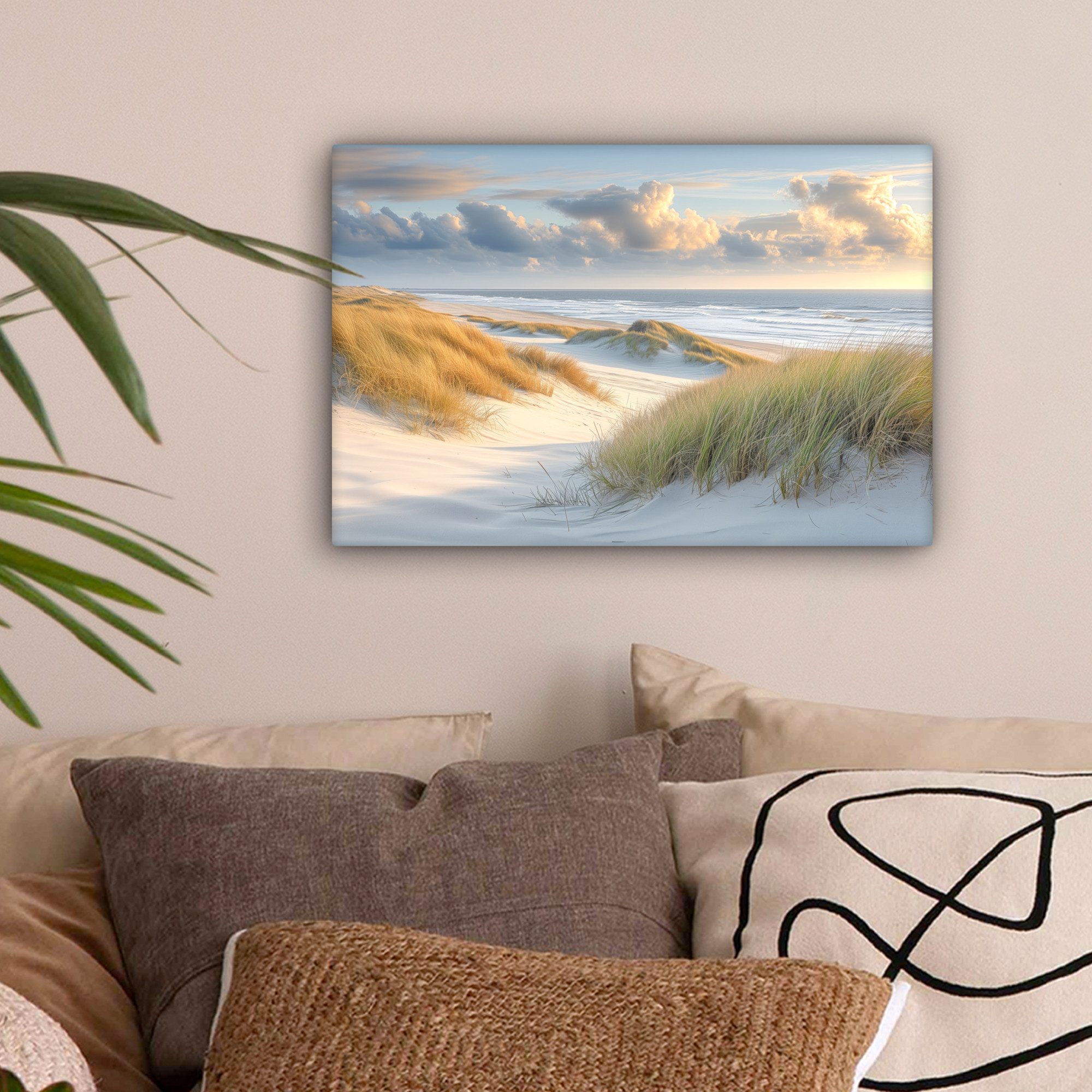 OneMillionCanvasses® Leinwandbild Strand - Dünen - Borstgrasrasen - Wattenm günstig online kaufen