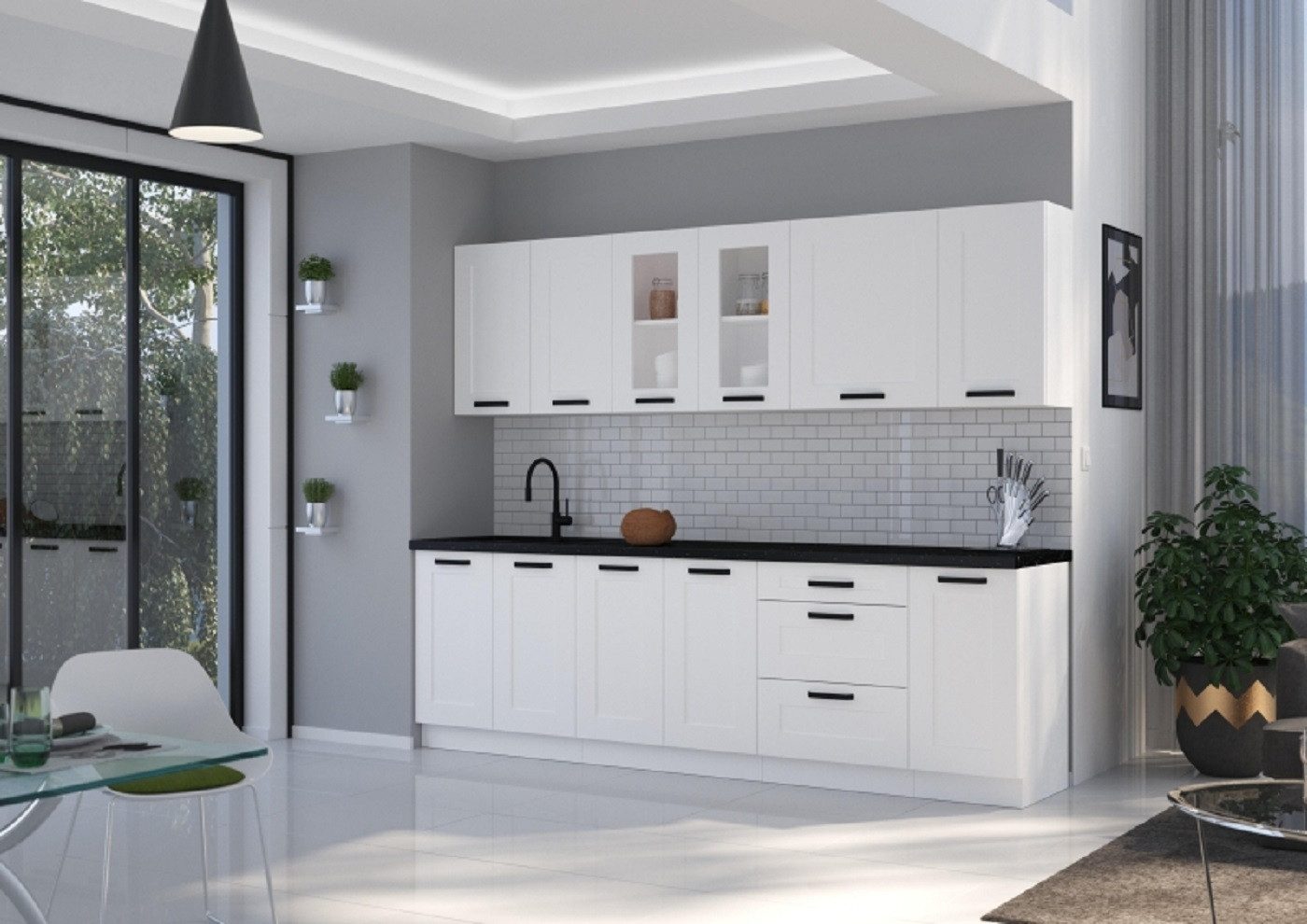 ROYAL24_MARKT Küchenzeile - Nutzen Sie den Raum intelligent mit unseren Küchen, Intelligente Schließfächer - Perfekte Organisation für Ihre Küche.