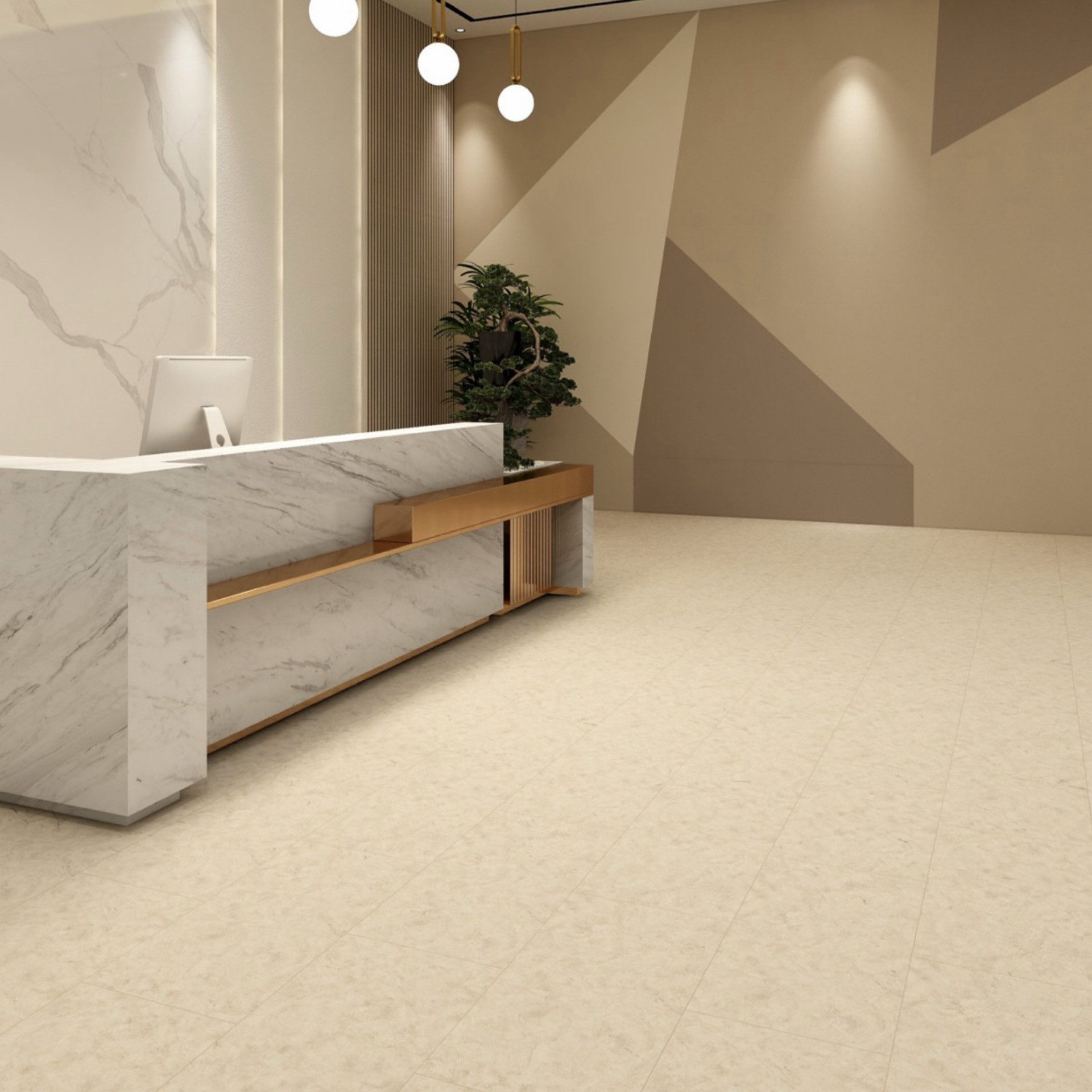 Super Solu Vinyllaminat Klick Vinylboden, Vinylfliesen, Steinoptik Bodenbelag, 10 St., ca. 23 m²/10 Pakete /120 Fliesen, 610 x 305 x 6 mm, PVC Klick-Vinyl Bodenbelag, Beige