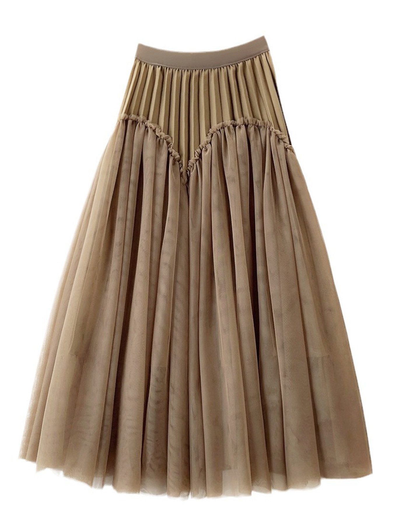DEBAIJIA Meshrock Damen Elegantes langes Rock