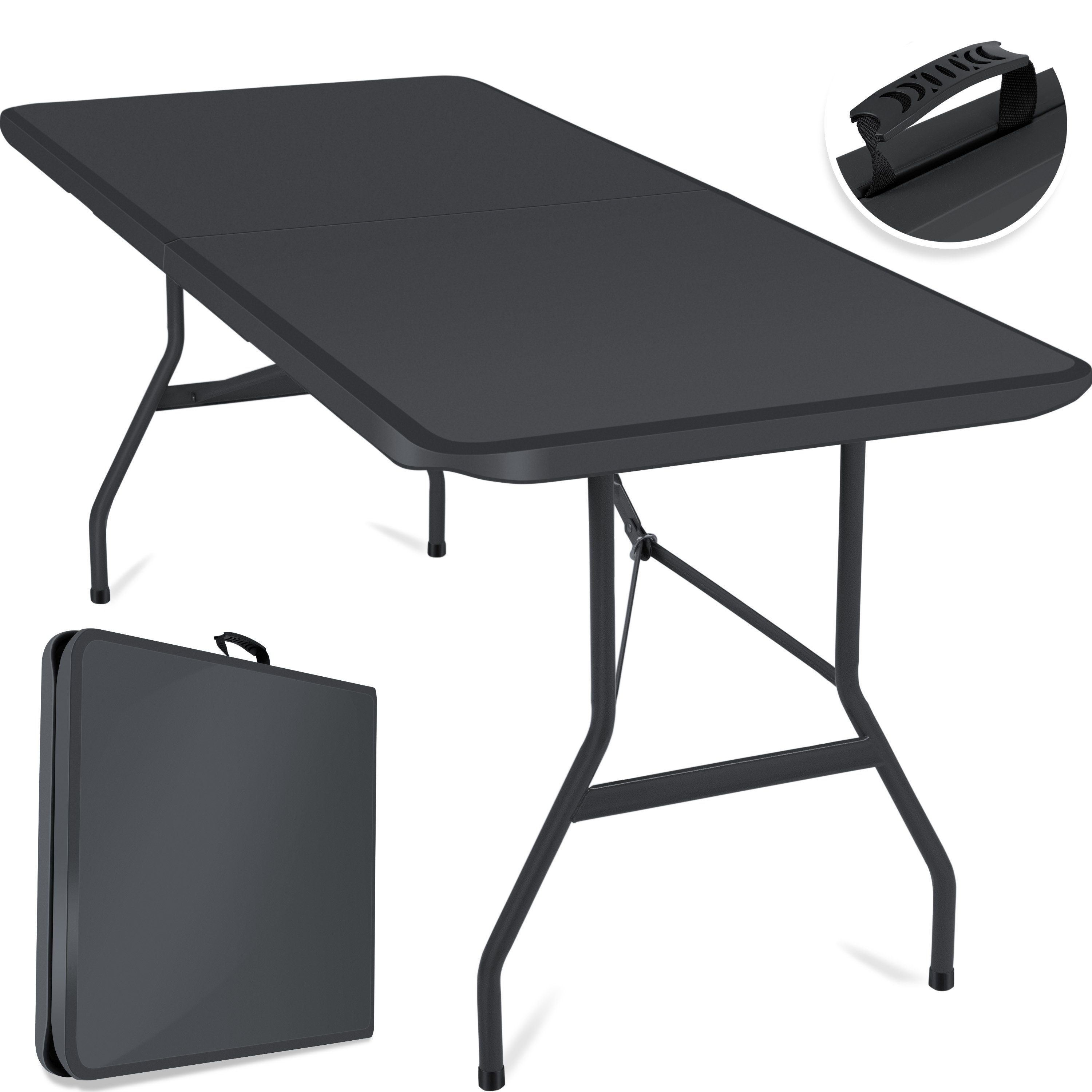 KESSER Tabletttisch, Buffettisch Tisch klappbar Kunststoff 183x76 cm Campingtisch anthrazit