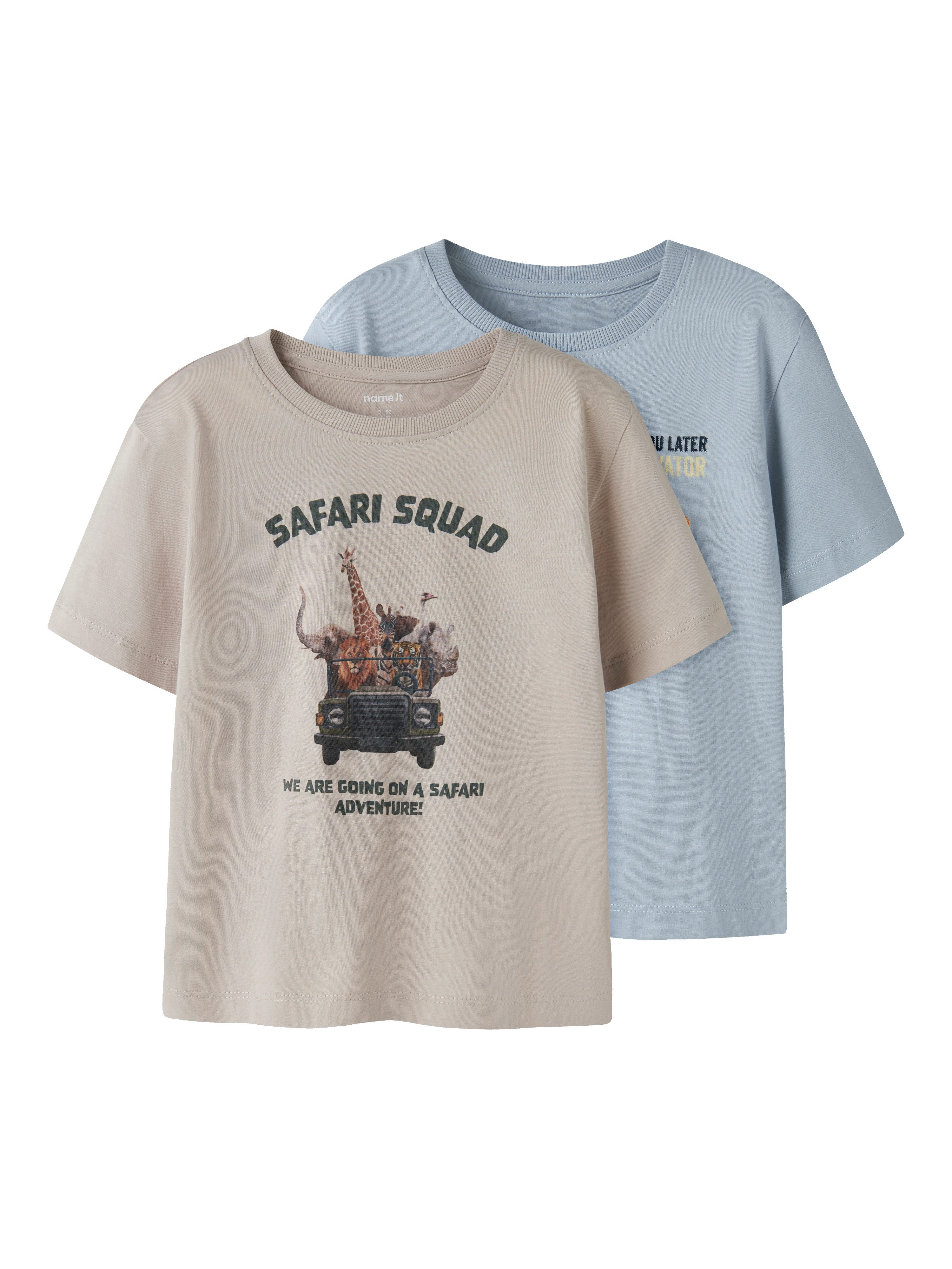 Name It T-Shirt NMMVOTO 2P SS NREG TOP (Packung, 2-tlg) Baumwolle, regular fit