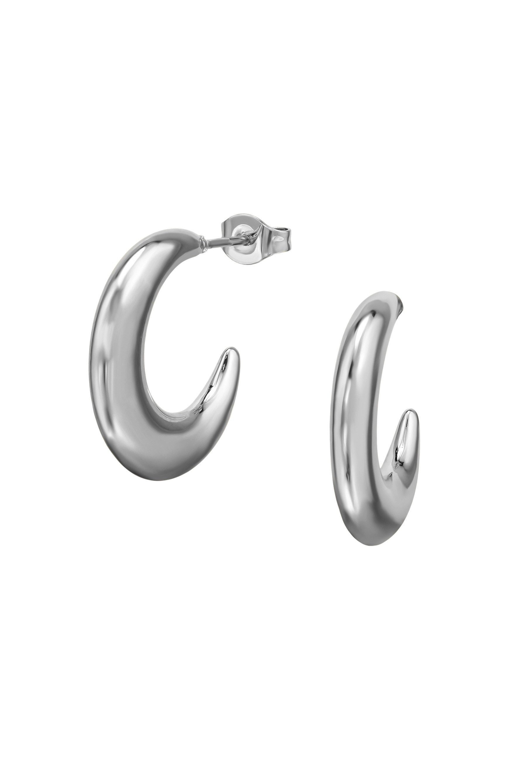 Diademita Fingerring Halbe Creolen/Ohrstecker aus Edelstahl (Set)