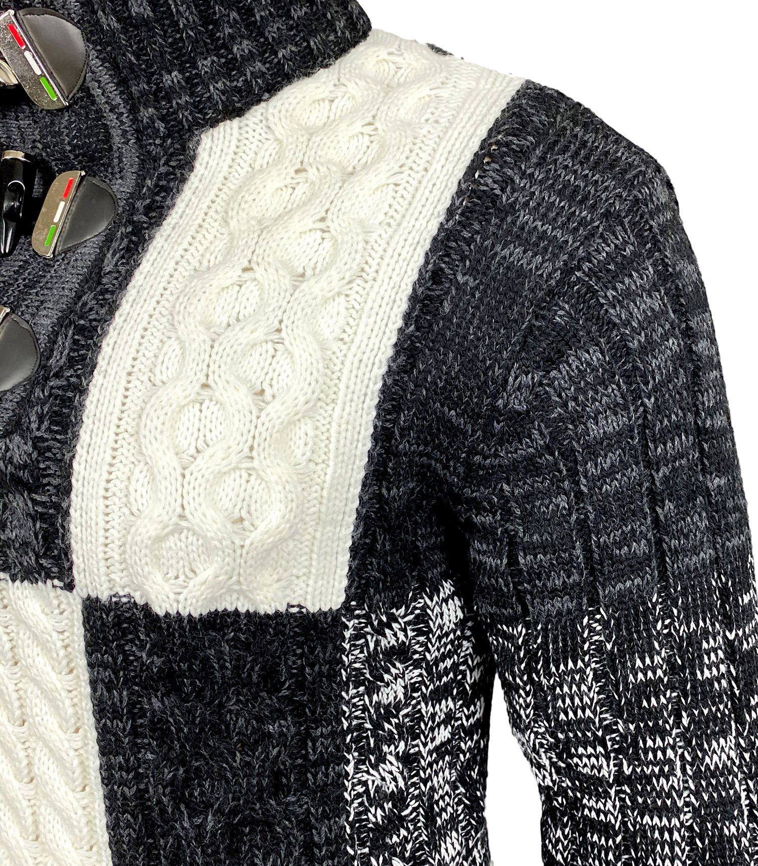 Baxboy Strickpullover Baxboy Herren Grobstrick Pullover Stehkragen Pulli B-51112