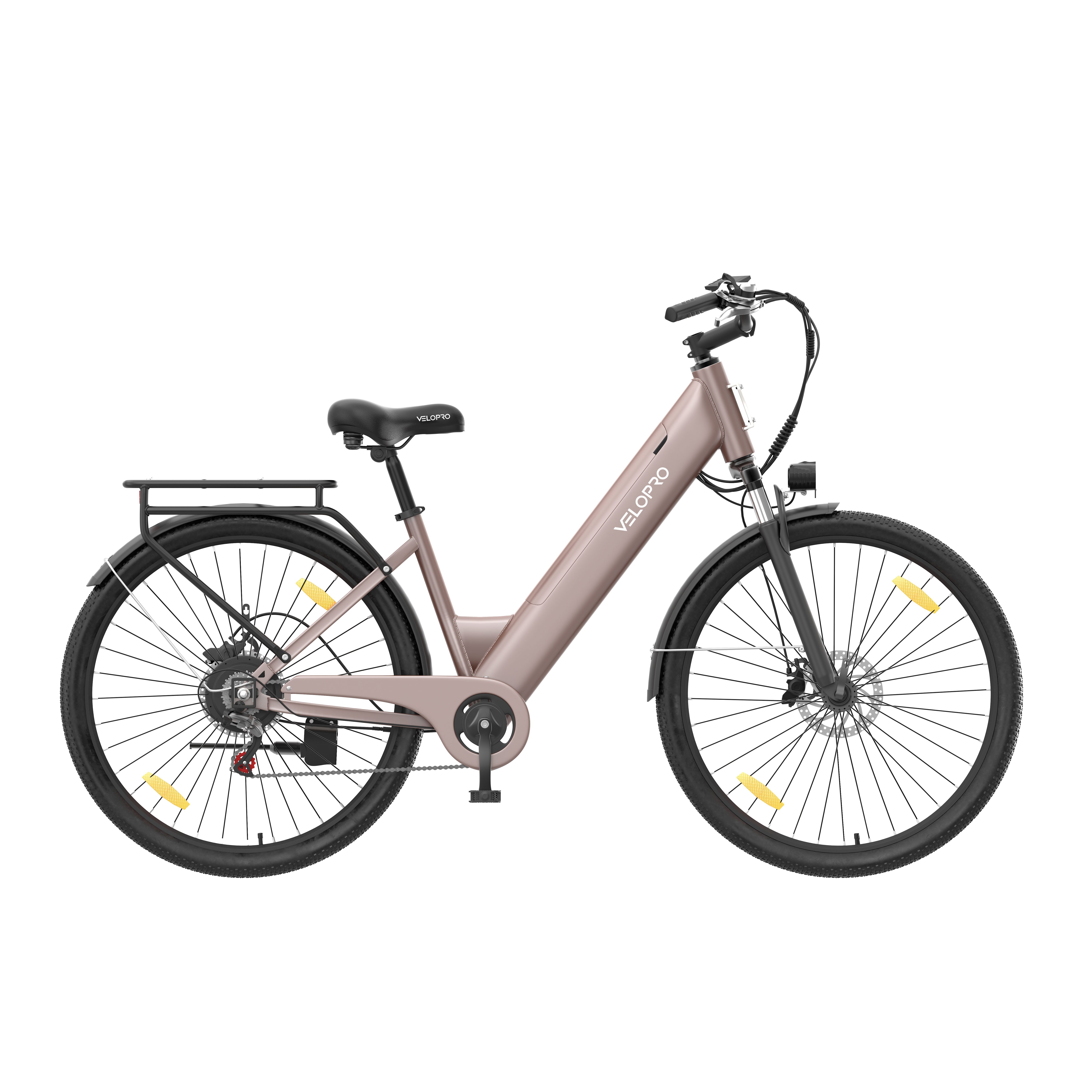 PIXAR E-Bike Cityrad Velopro C1 27,5 Zoll City Elektrofahrrad, 36 V 13 Ah Akku, 7-Gang, 7 Gang, Heckmotor, 468 Wh, Multifunktions-LCD; 250W Heckmotor; Gepäckträger