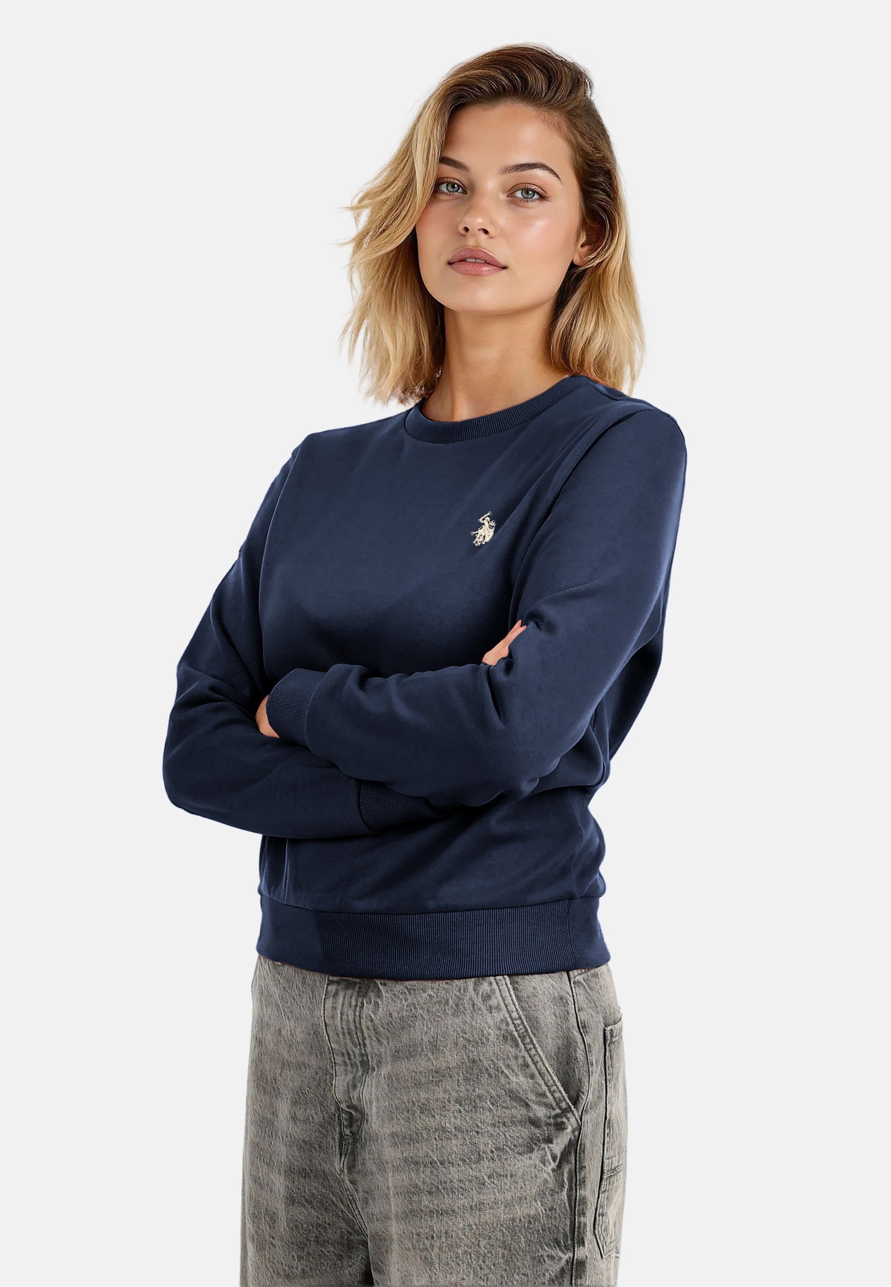 U.S. Polo Assn. Rundhalspullover Pullover USZoee – Damen Sweatshirt mit Run günstig online kaufen