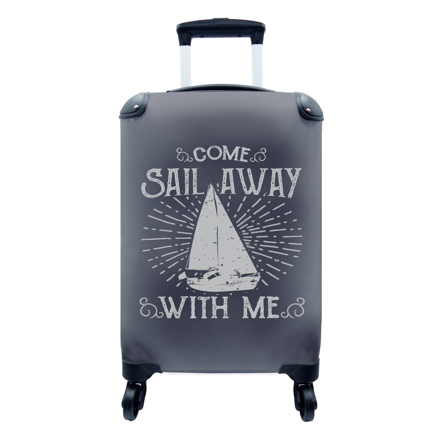 MuchoWow Handgepäckkoffer Jahrgang - Segeln 4 Boot, Reisetasche - Handgepäck Reisekoffer rollen, Ferien, Trolley, Rollen, für mit