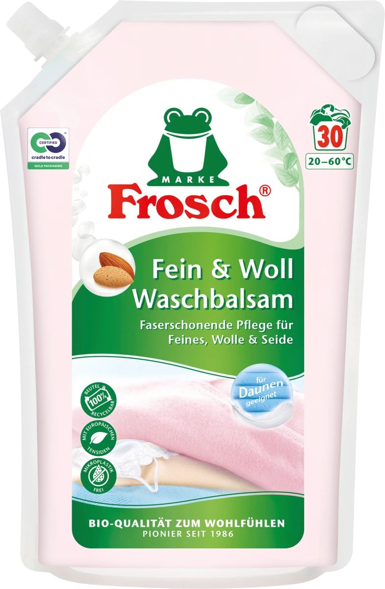 FROSCH Fein- und Woll-Waschbalsam Gel, 1,8 l Vollwaschmittel | Waschmittel
