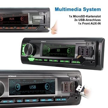 XOMAX XM-R281 Autoradio mit Bluetooth, USB mit Ladefunktion, SD, AUX, 1 DIN Autoradio