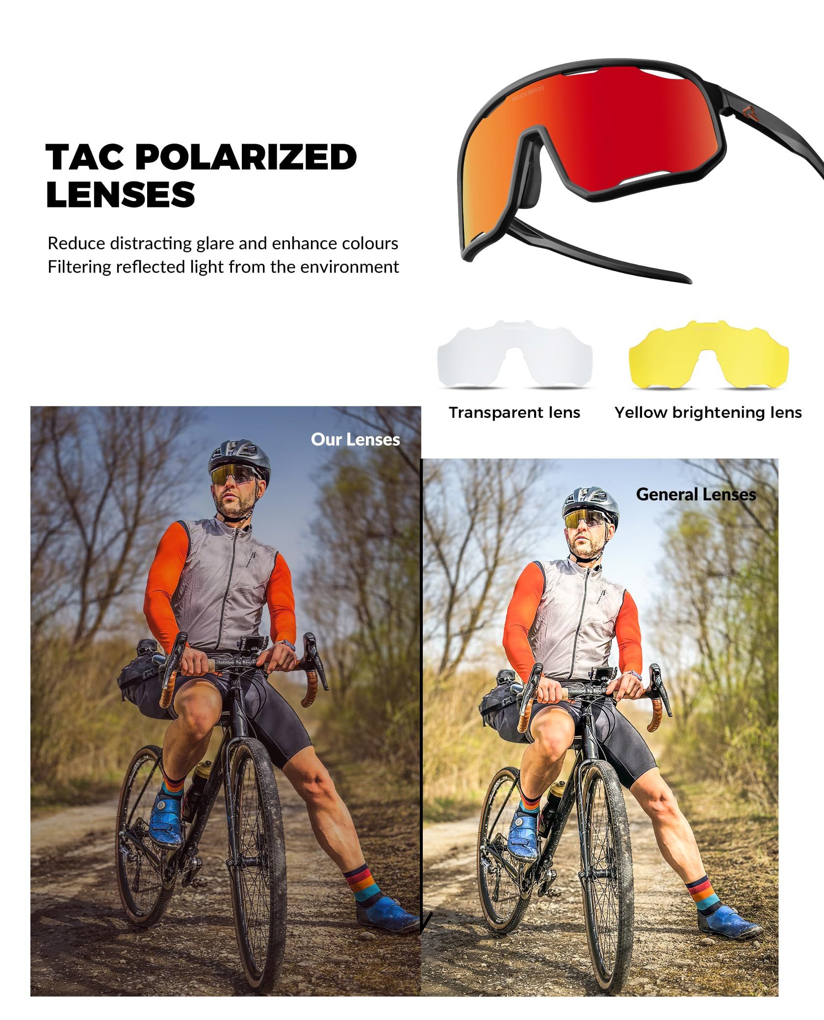ROCKBROS Fahrradbrille Photochromatisch Sonnenbrille Outdoor MTB Rennrad Sportbrille, (1-St), für Damen und Herren Fahrradbrille