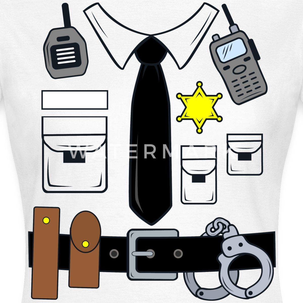Spreadshirt T-Shirt Polizei Kostüm Karneval Frauen T-Shirt (1-tlg)