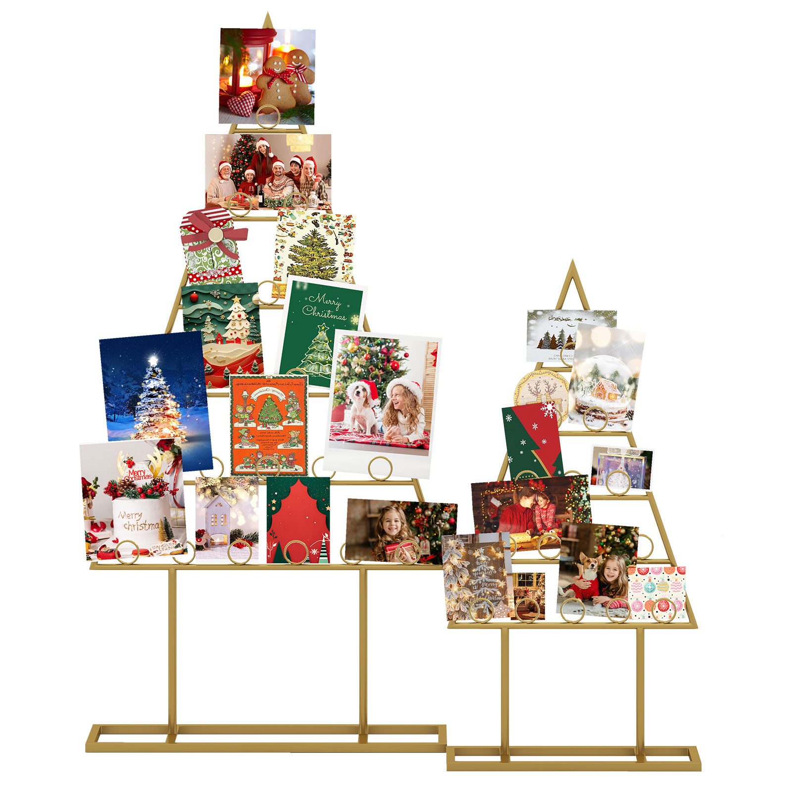 COSTWAY Fotohalter, (2 St), 2er Set Weihnachtskartenhalter, Displayständer, Weihnachtsdeko