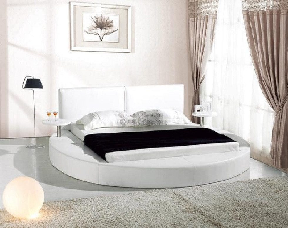 Xlmoebel Rundbett Luxus Rundbett aus hochwertigem Leder im eleganten Design (Bett, Bett), Hergestellt in Europa