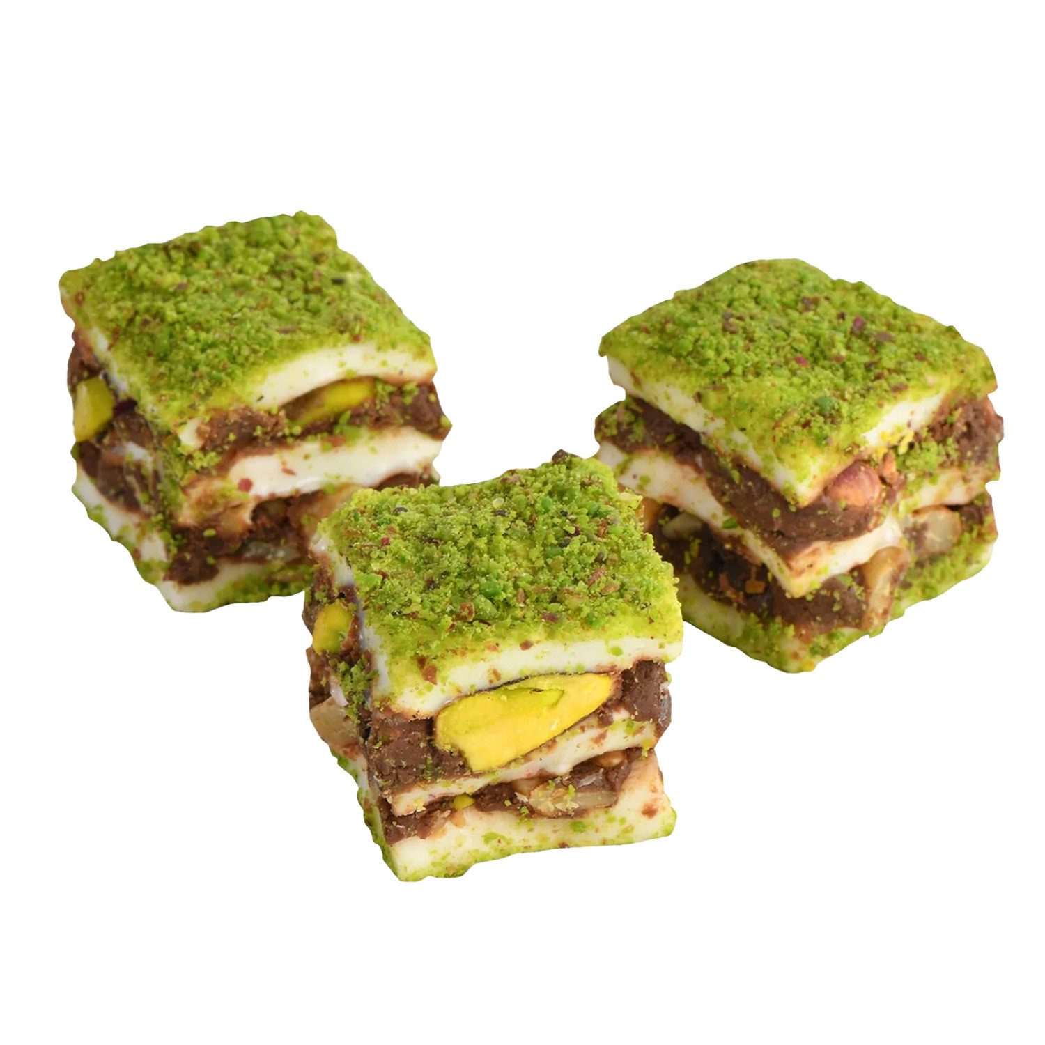 We_Natur Süßigkeit Pistazien-Lokum mit Kuchenfüllung 300gr, 300 g, Zarte Konsistenz, angenehm süß und fein aromatisch im Geschmack