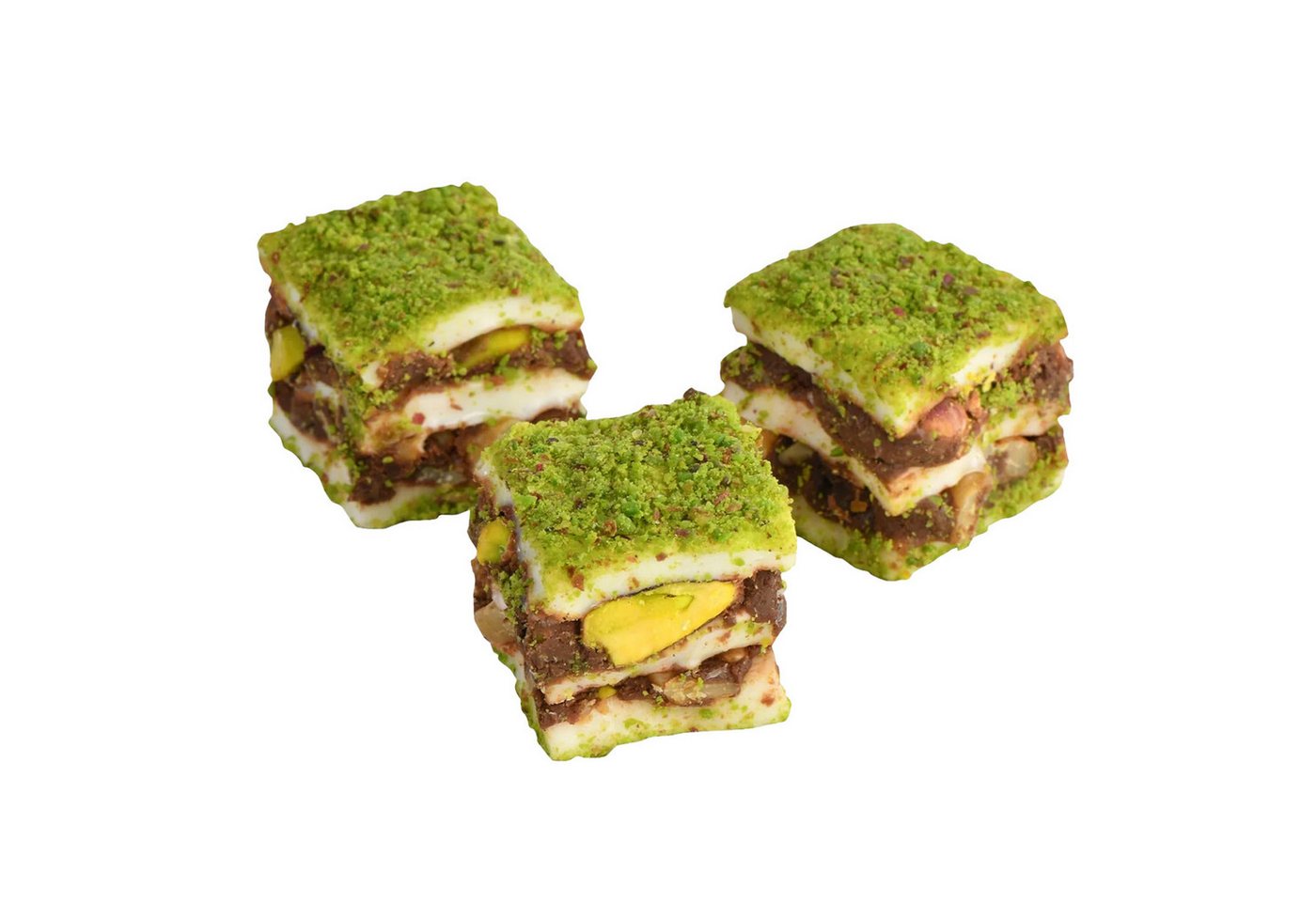 We_Natur Süßigkeit Pistazien-Lokum mit Kuchenfüllung 300gr, 300 g, Zarte Konsistenz, angenehm süß und fein aromatisch im Geschmack