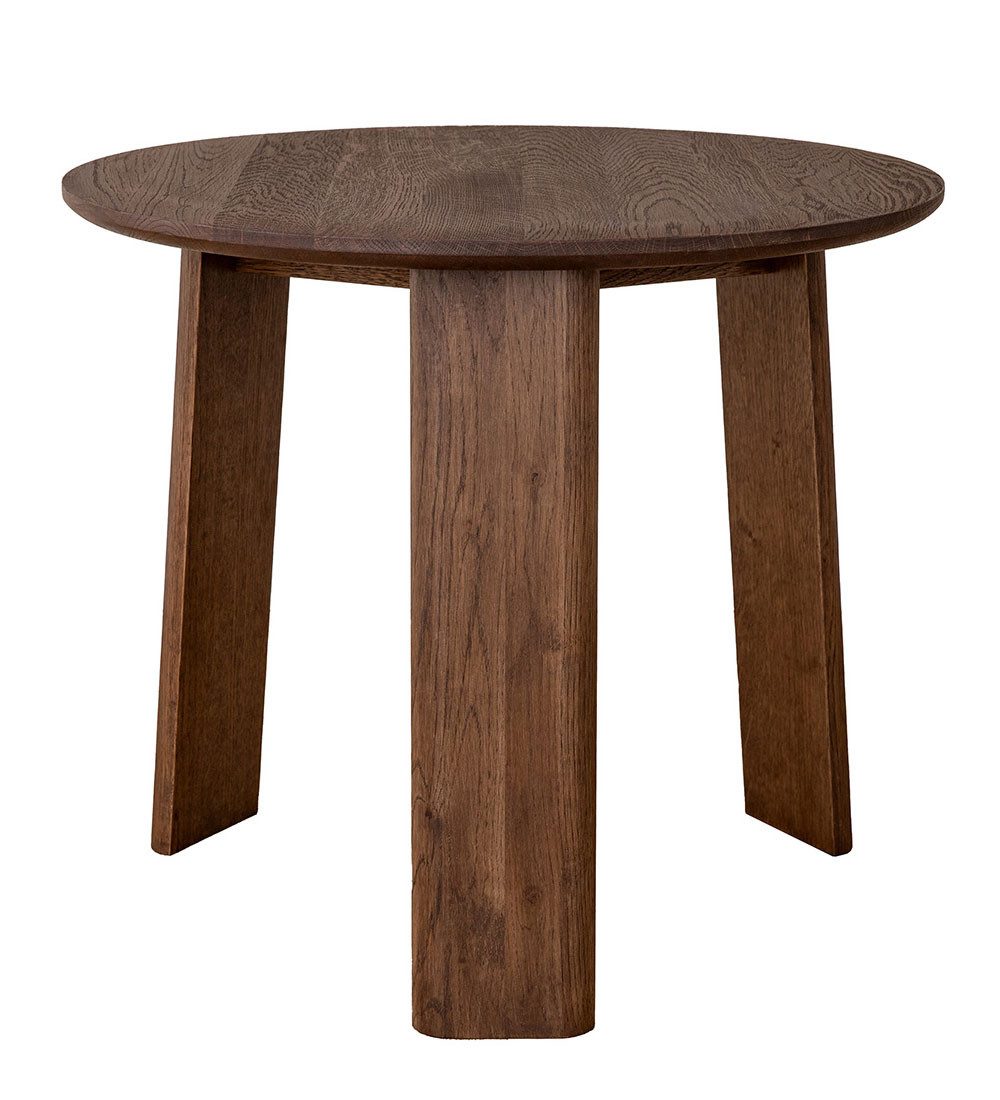 Feldmann-Wohnen Couchtisch Monti (runde Tischplatte, 1-St., Massivholz, geölte Oberfläche), Massivholz geölt / 51x51x44cm / Eiche Tabak