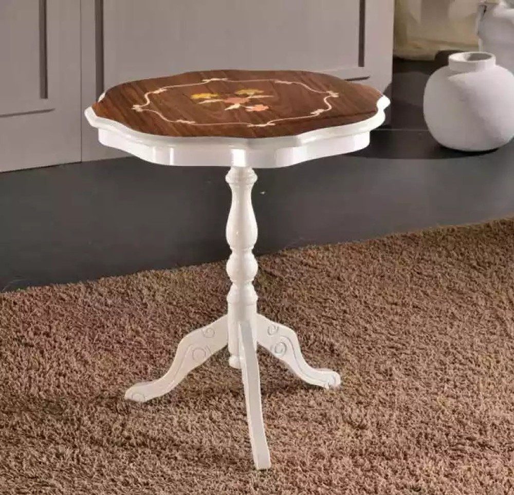 JVmoebel Couchtisch Runder Designer Beistelltisch in Weiß mit stabilen Holzfüßen (Packung, Couchtisch), Made in Europa