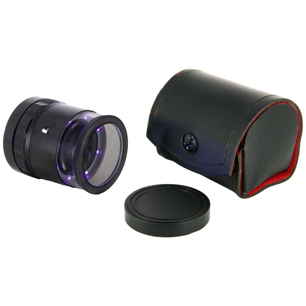 Ideal Tek Handlupe Ideal Tek LE.003UV.ITU 10X Lupe mit mm-Skala, 8 UV LED Handlupe mit LE