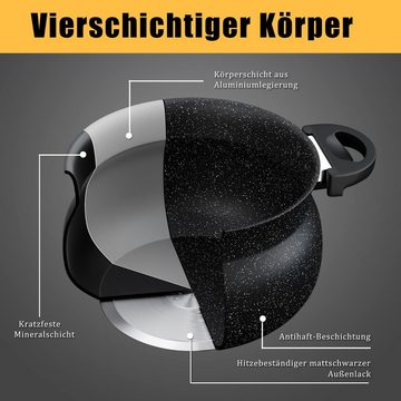 Scheffler Dampfgartopf Kochtopf Dämpfer, Glasdeckel Induktion Topf, Suppentopf, Aluminium, Induktionsgeeignet