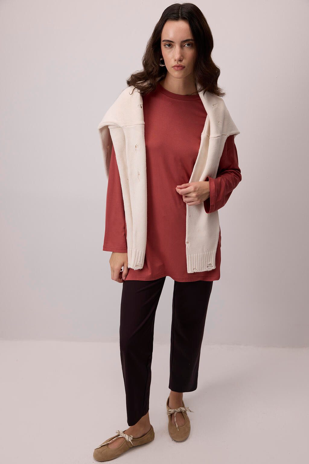 Tunikashirt T-ÄRMELIGE VISKOSE-TUNIKA